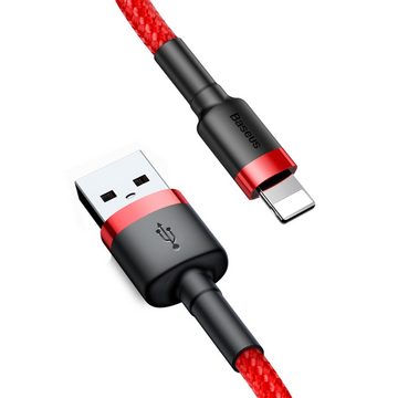 Baseus Strapazierfähiges Nylonkabel USB / Lightning QC3.0 2.4A 1M Rot Smartphone-Kabel, Standard-USB, Lightning (100 cm)