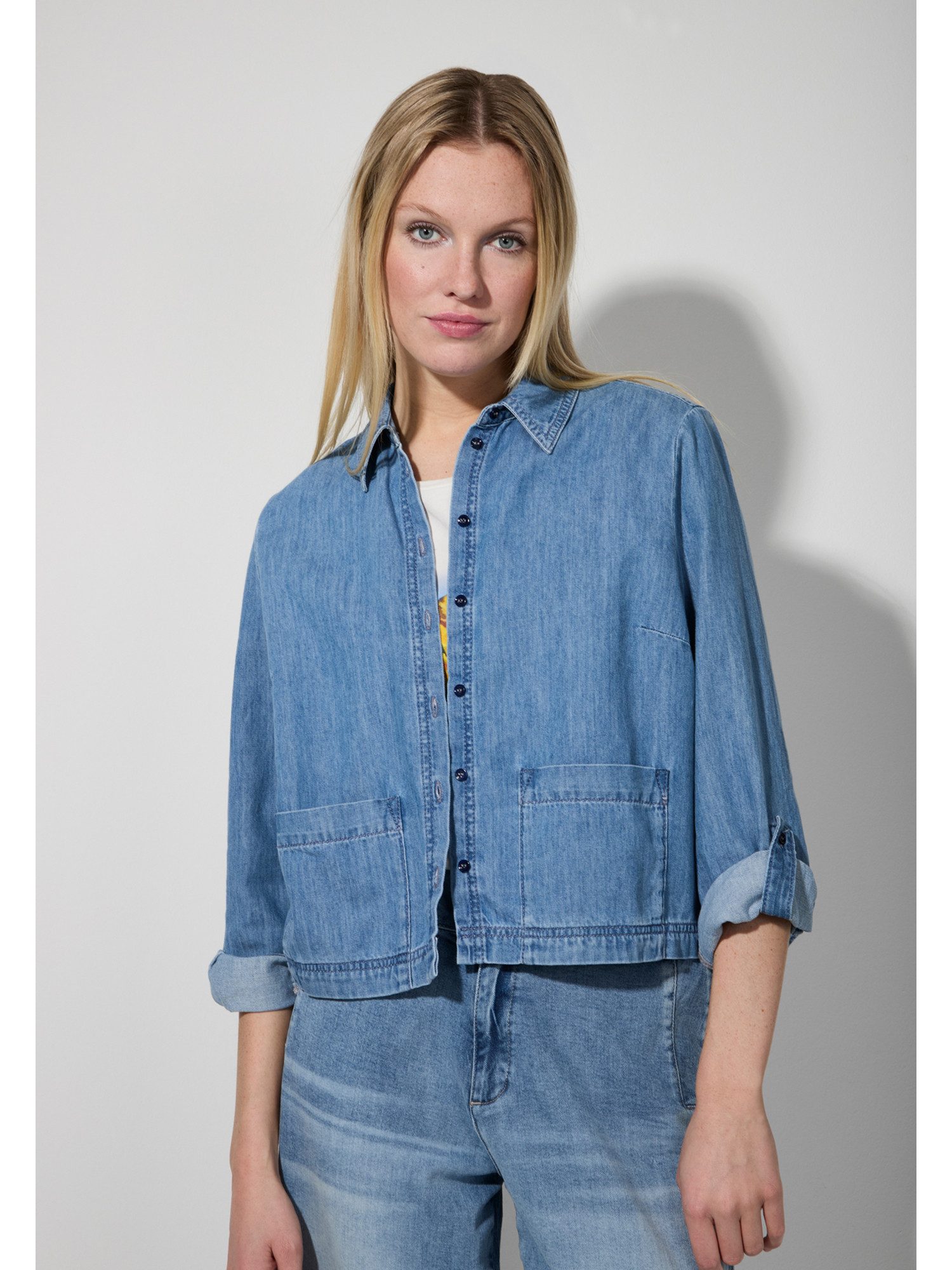 Langarmbluse Jeansbluse