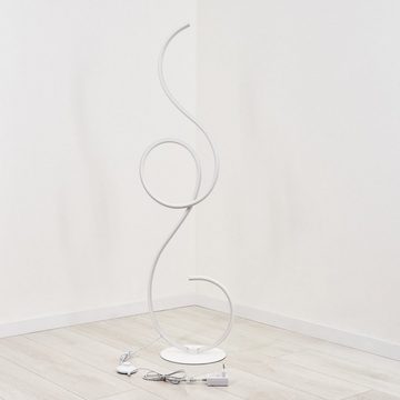hofstein Stehlampe »Resinego« moderne Bodenlampe aus Metall/Kunststoff in Weiß, 6000 Kelvin