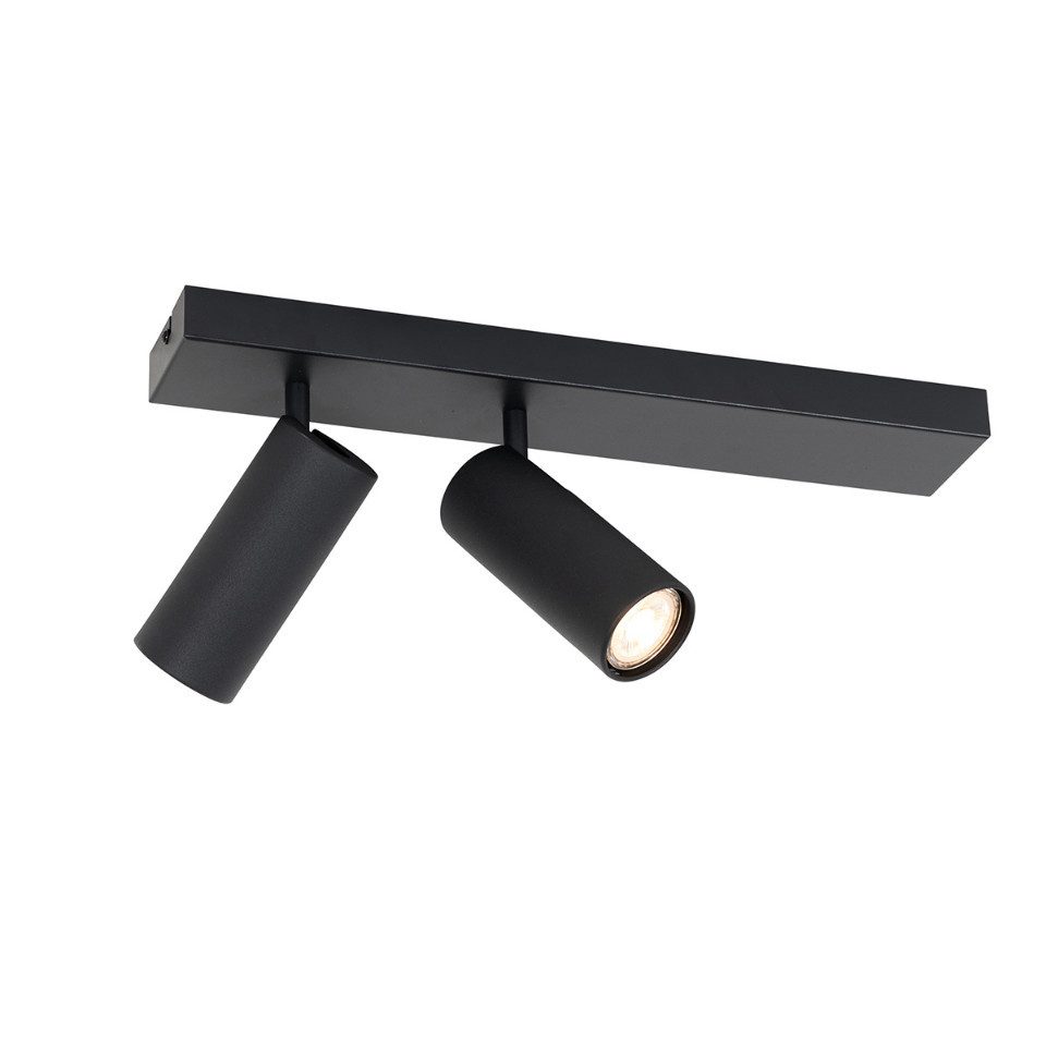 Qazqa LED Aufbaustrahler Renna, ohne Leuchtmittel, Warmweiß, QAZQA Aufbau­spot, gu10, Schwarz, Stahl, Modern