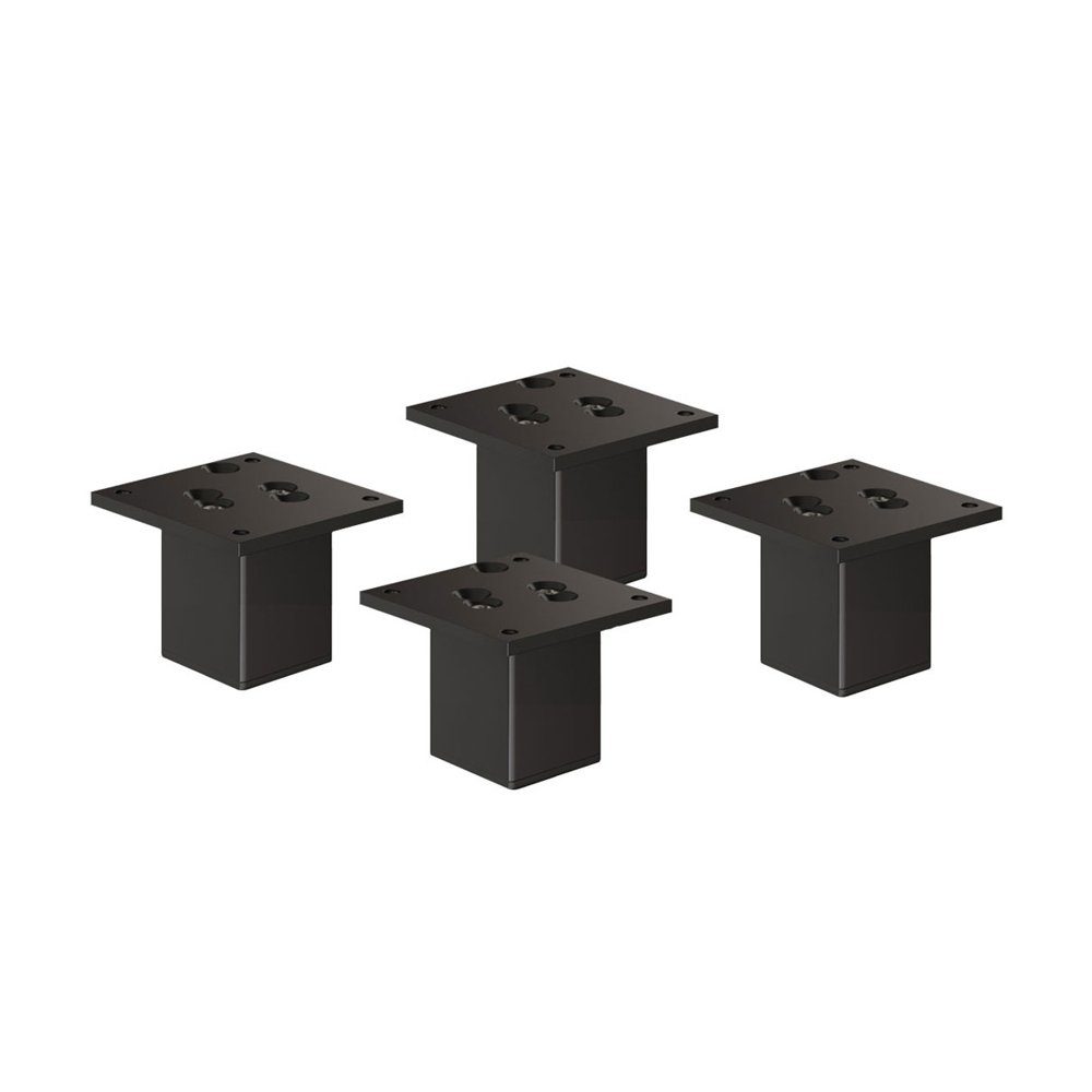 sossai® Möbelfuß Aluminium Möbelfüße in Schwarz, (4-St)