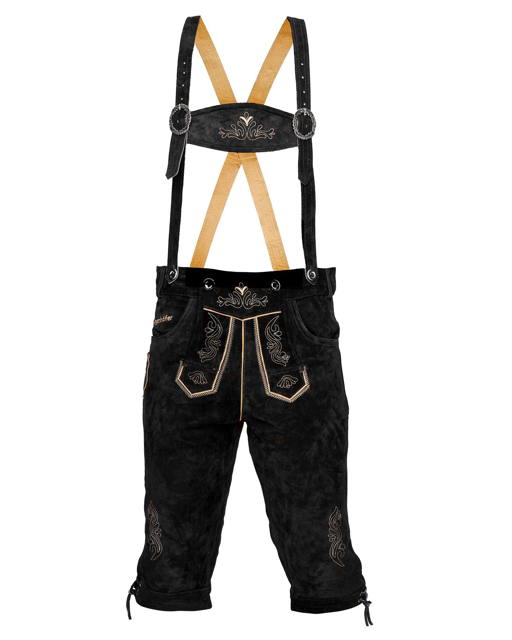 Steigenhöfer Manufaktur Trachtenlederhose Lederhose Herren Tracht Kniebund - Reinhold - 100% Rindsleder (Inklusive verstellbarer Träger) Traditionelle Echtlederhose - Ideal für Dein Oktoberfest Herren Outfit