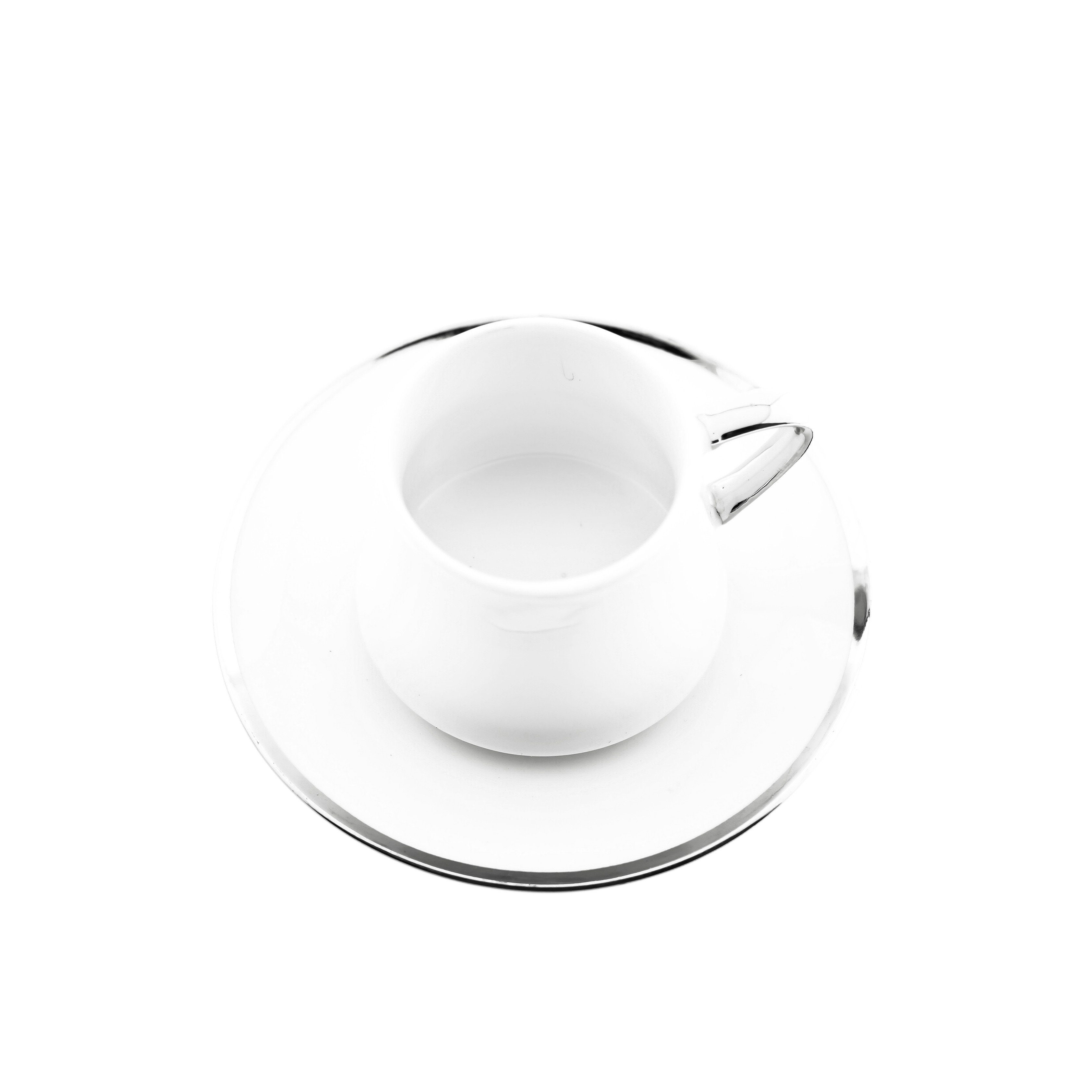 Mulex Espressotasse 12 Tlg. Set Mokkatassen mit Untertassen aus Porzellan 100 ml