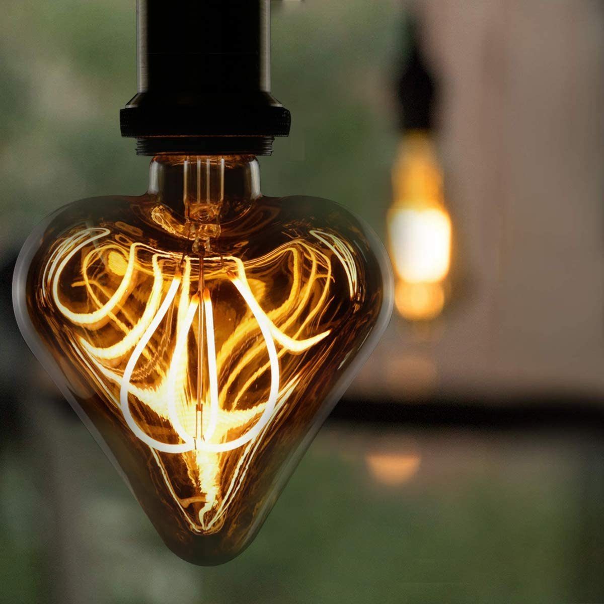 ZMH LED-Leuchtmittel Vintage Edison Glühbirne 3W Deko Herzform Gold Antike günstig online kaufen