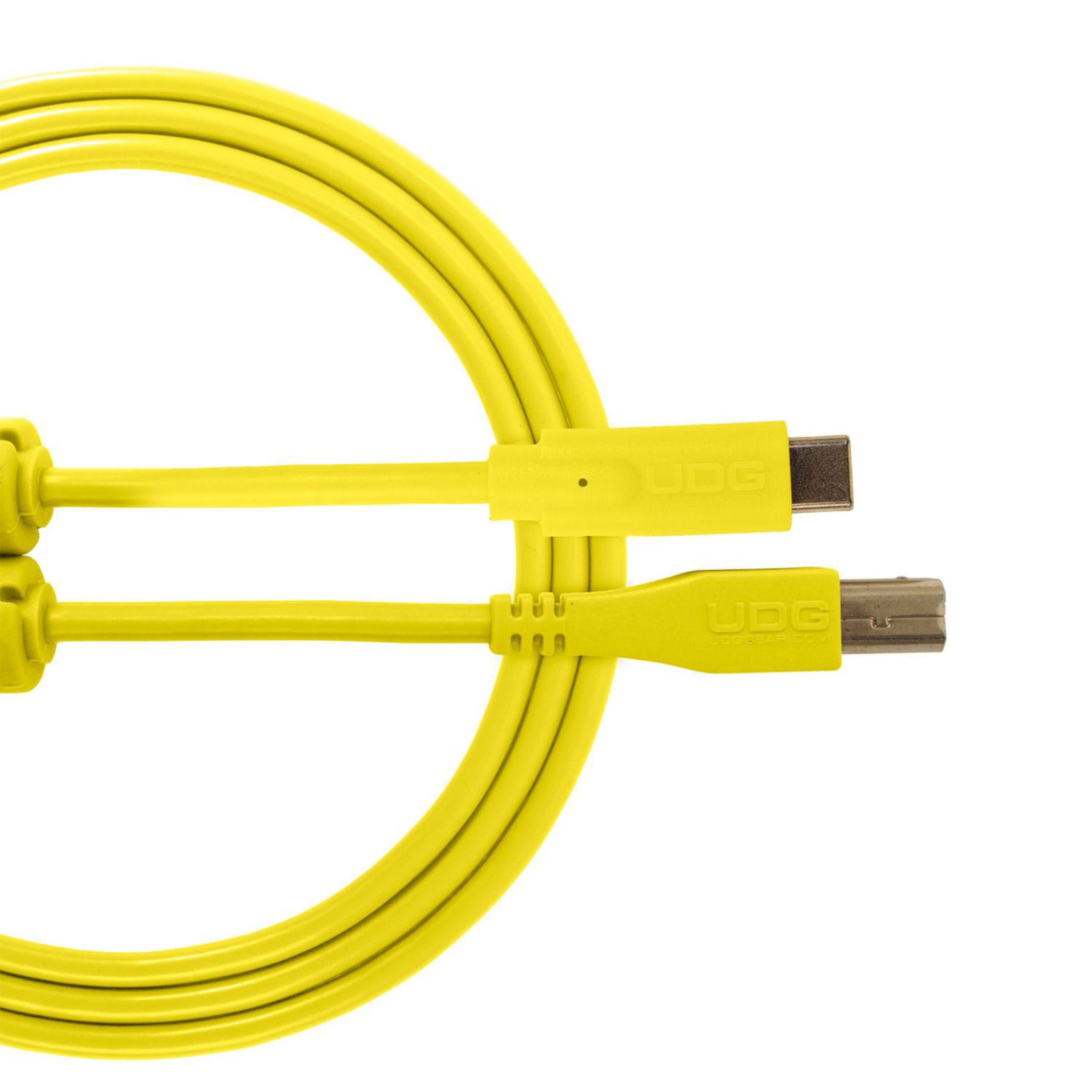UDG Audio-Kabel, USB 2.0 C-B Yellow Straight 1,5 m (U96001YL) - Kabel für DJs