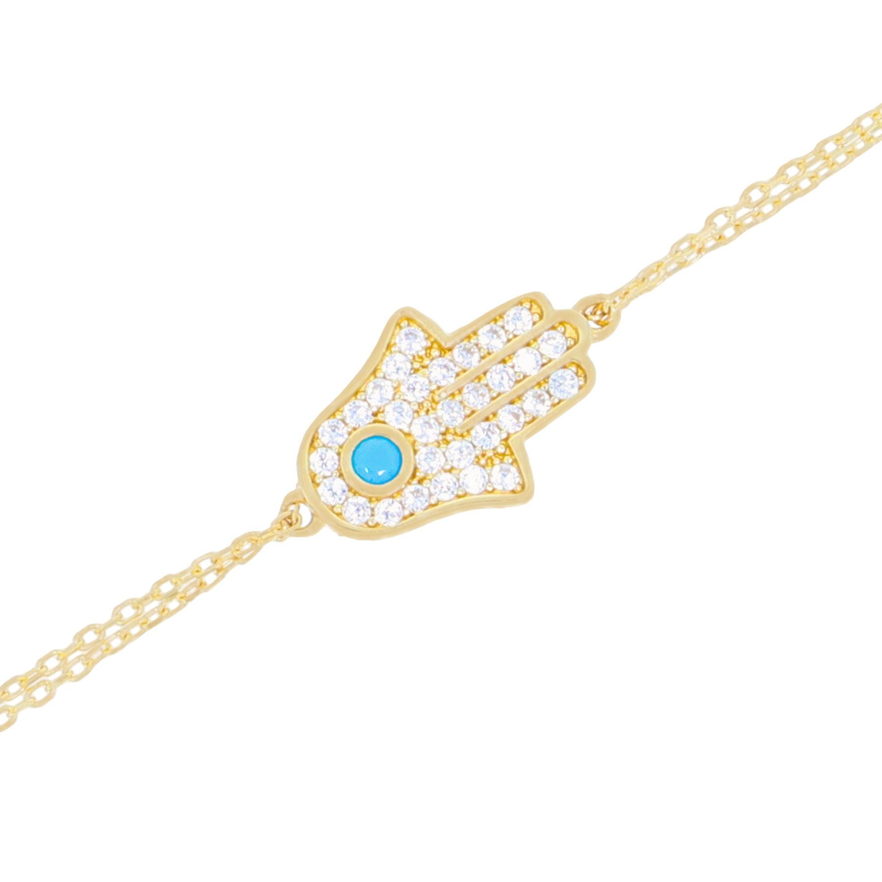 Stella-Jewellery Goldarmband 585er Gelbgold Armband mit Hamsa Fatimas Hand (inkl. Etui, 1-tlg)