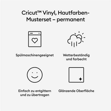 Cricut Dekorationsfolie Premium Vinyl Permanent, Hauttöne, 10 Blätter, 30,5 cm x 30,5 cm