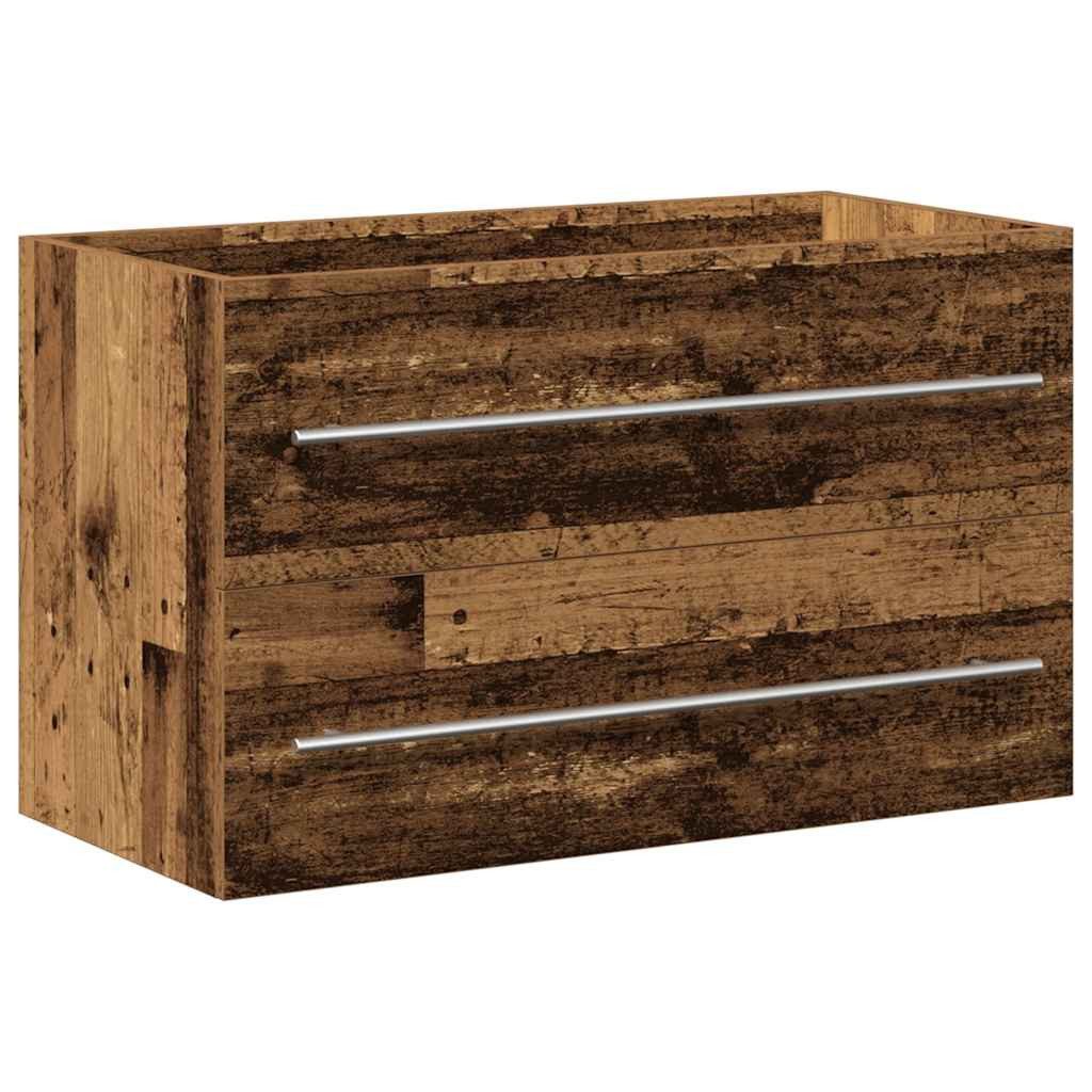 vidaXL Badezimmer-Set Waschbeckenunterschrank Altholz-Optik 80x38,5x48 cm, günstig online kaufen