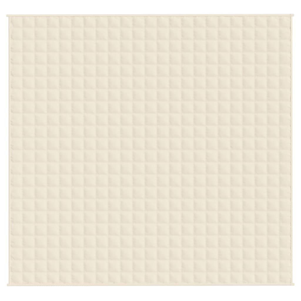 vidaXL Bettüberwurf Gewichtsdecke Hellcreme 220x240 cm 15 kg Stoff – Bild 3 von 5