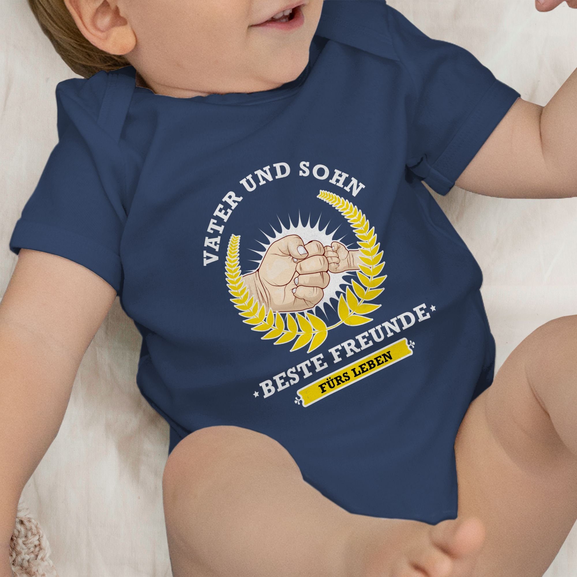 Leben fürs beste Sohn Shirtracer und Blau Vatertag Geschenk 2 - Baby Navy Shirtbody Freunde Vater