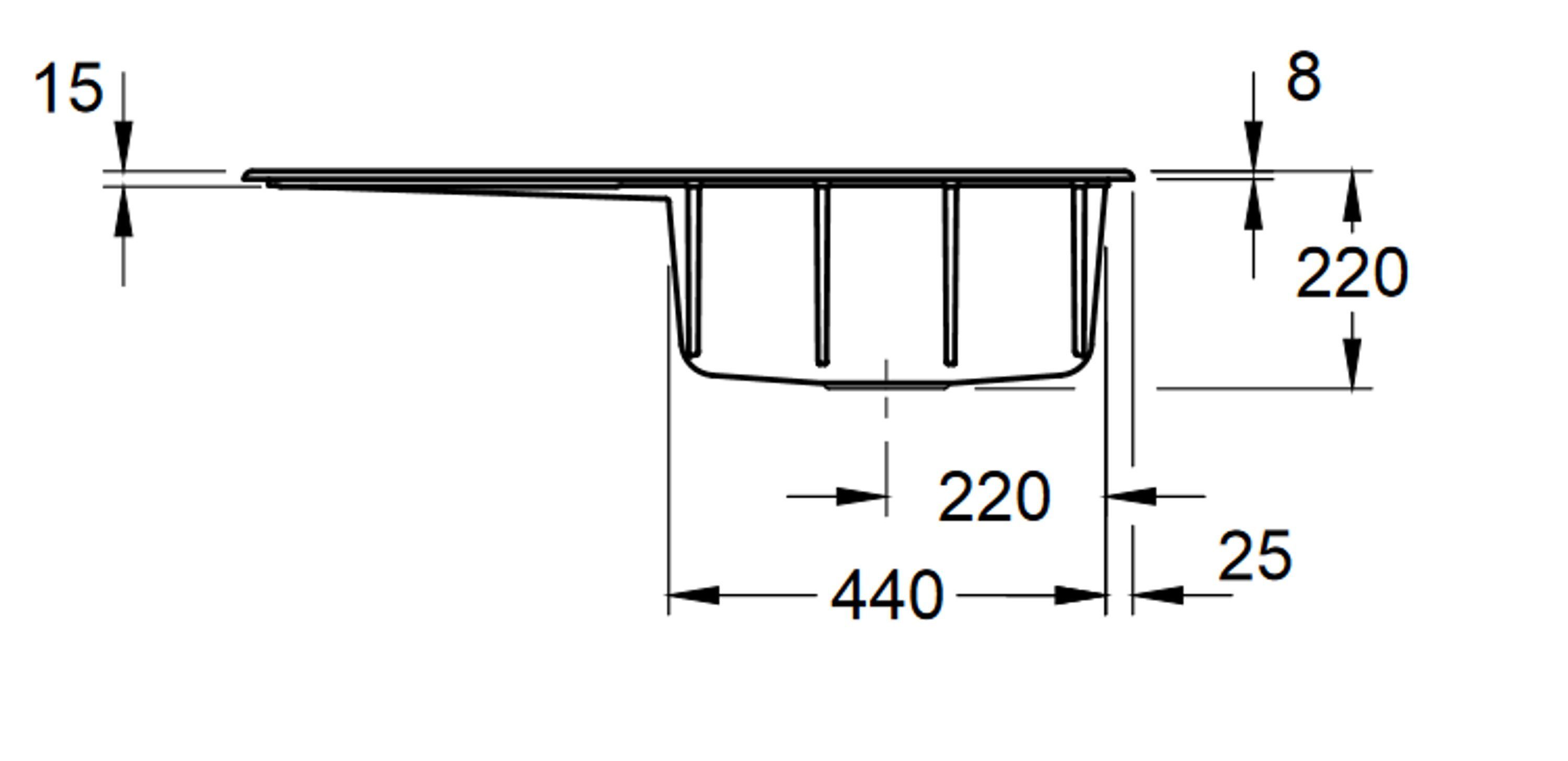 Villeroy Boch den Rechteckig, 90/22 cm, & 01 Einbau für 3351 Küchenspüle SL, aufliegenden