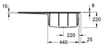 Villeroy & Boch Küchenspüle 3351 01 SL, Rechteckig, 90/22 cm, für den aufliegenden Einbau