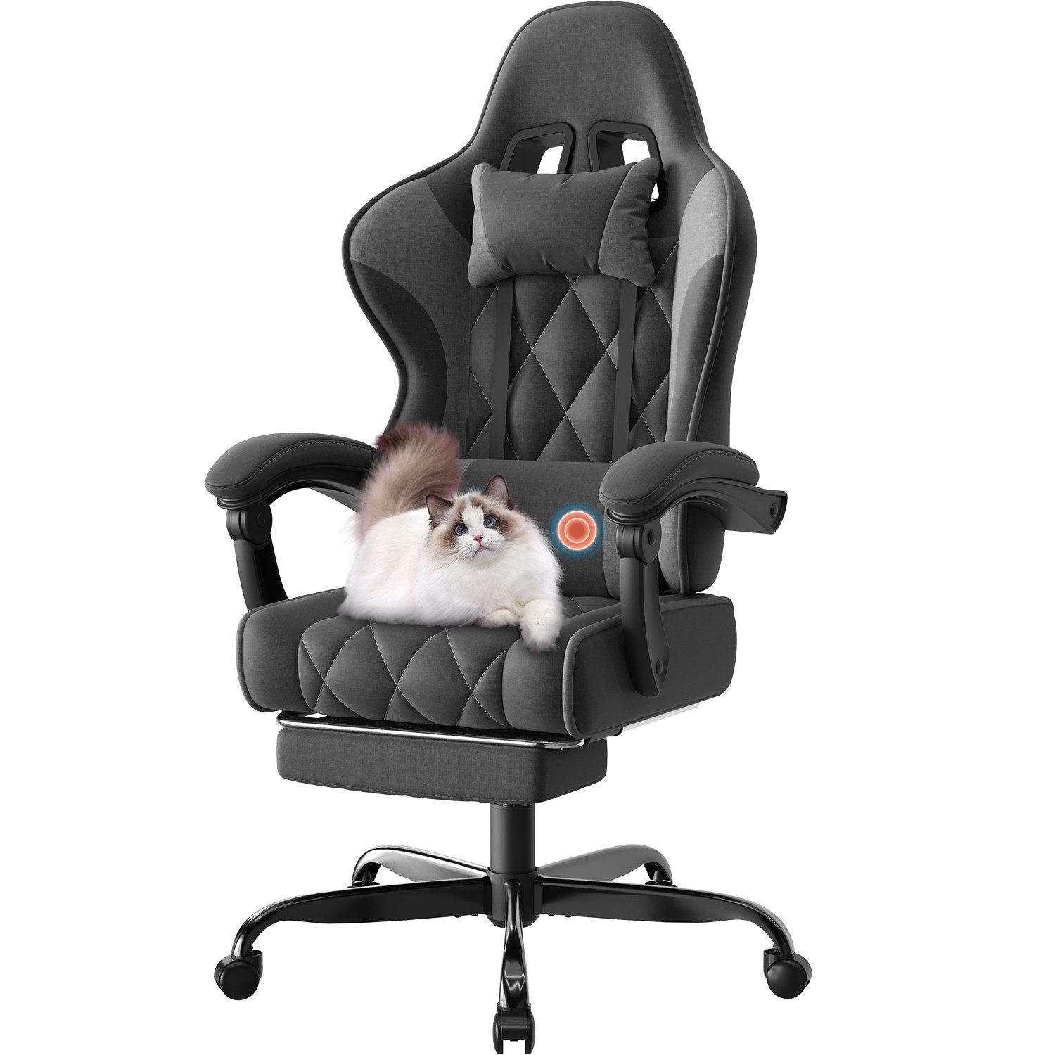 HOMALL Gaming-Stuhl Massage-Bürostuhl aus Stoff mit Fußstütze und Kopfstütz günstig online kaufen