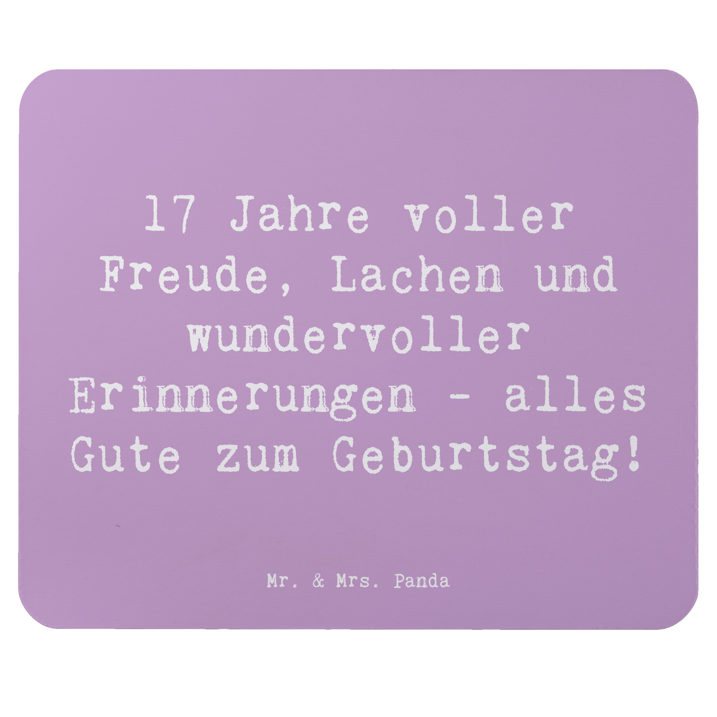 Mauspad Spruch 17. Geburtstag Freude - Lavendeltraum - Geschenk, siebzehnter