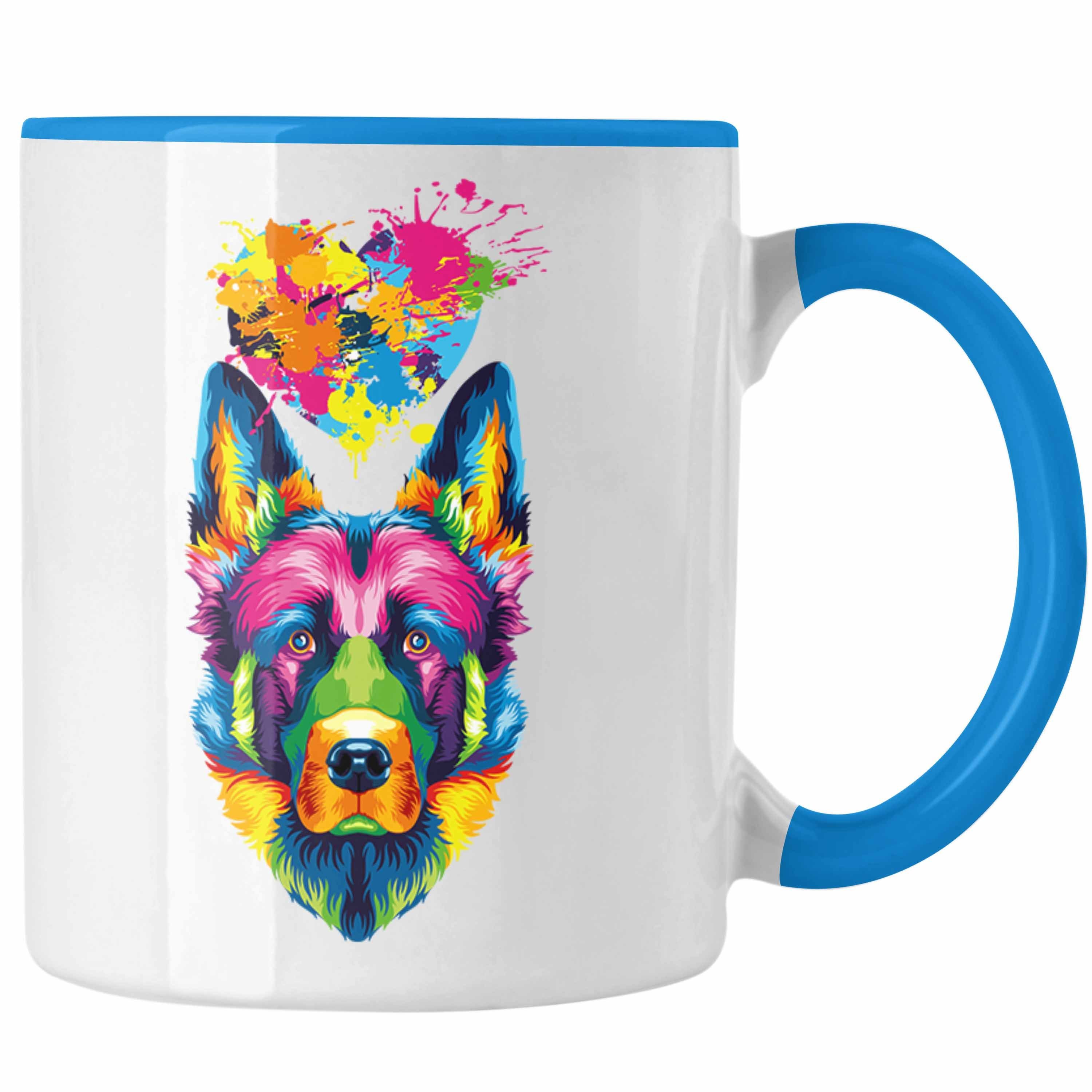 Tasse Spruch Farbe Blau Tasse Trendation Herz Geschenk Geschen Besitzer Schäferhund Lustiger