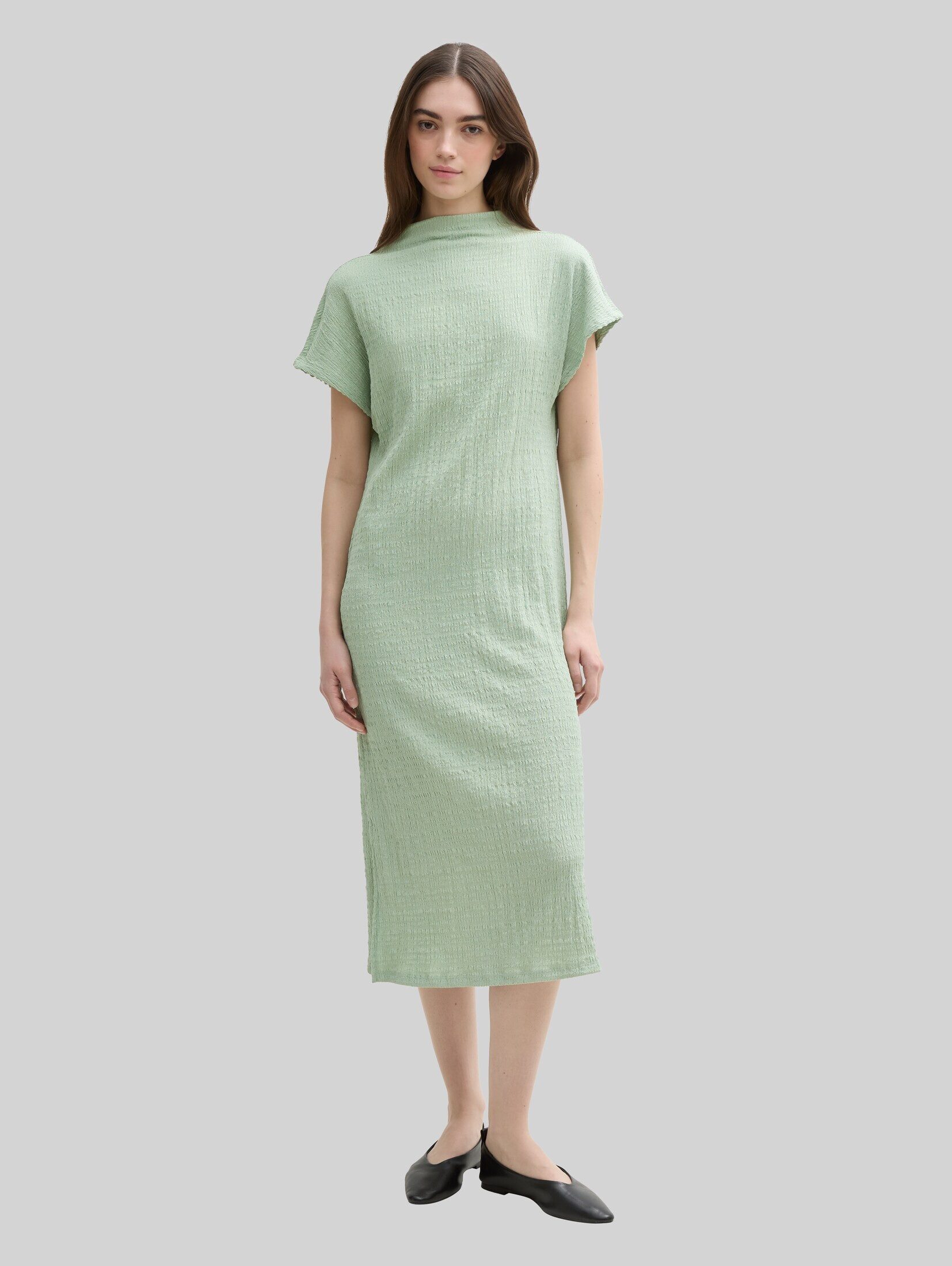 TOM TAILOR Denim Sommerkleid Kleider & Jumpsuits Midi-Kleid mit Stehkragen