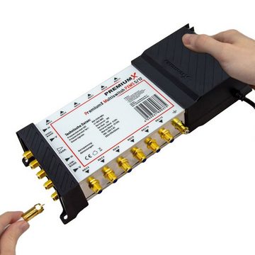 PremiumX SAT-Multischalter Multischalter Set 5/12 Multiswitch SAT Verteiler 32x F-Stecker