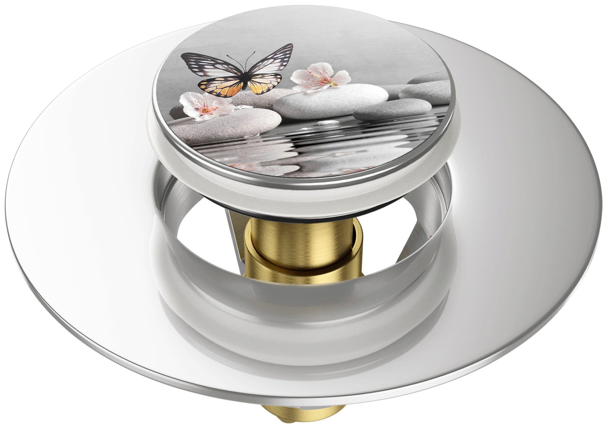 Sanilo Waschbeckenstöpsel Pop-Up Vanesa, Ø 6,2 cm, 100% wasserdicht, kräftige Farben, hochwertig