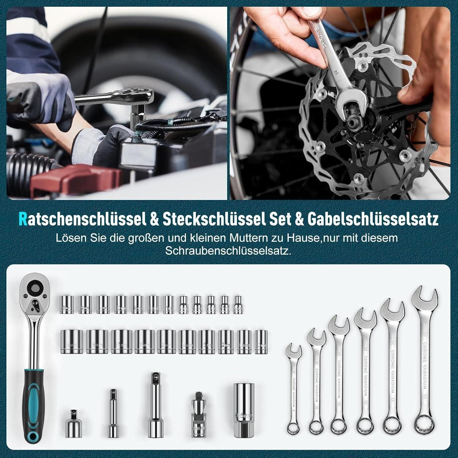 LuxusKollektion Multitool Werkzeugset 379 tlg für Heim-, Auto- & Handwerkerarbeiten