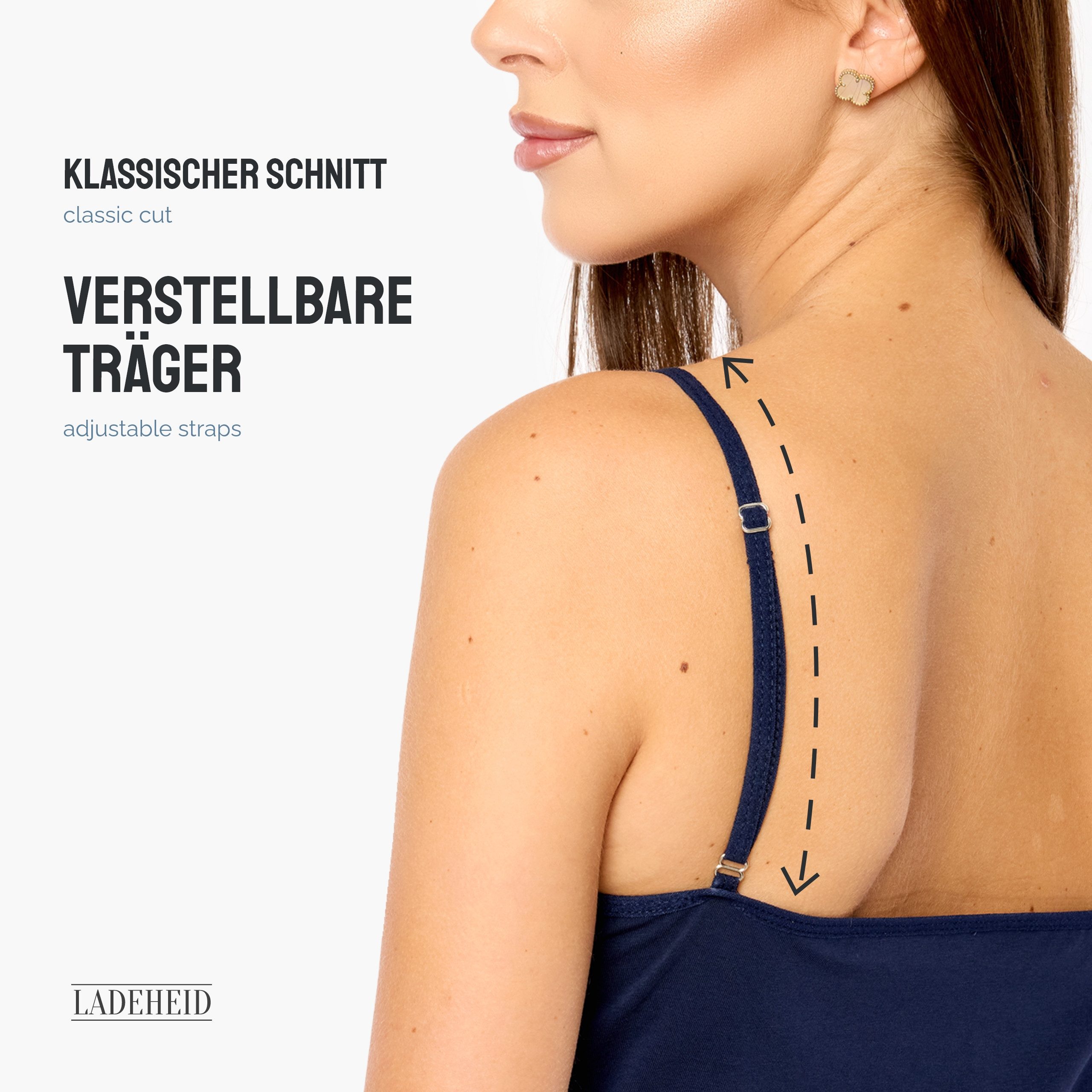 Ladeheid Unterhemd Trägertop Damen Spaghetti Top Set 3 Stück LA40-263 (Set, 3er-Pack) – Bild 4 von 5