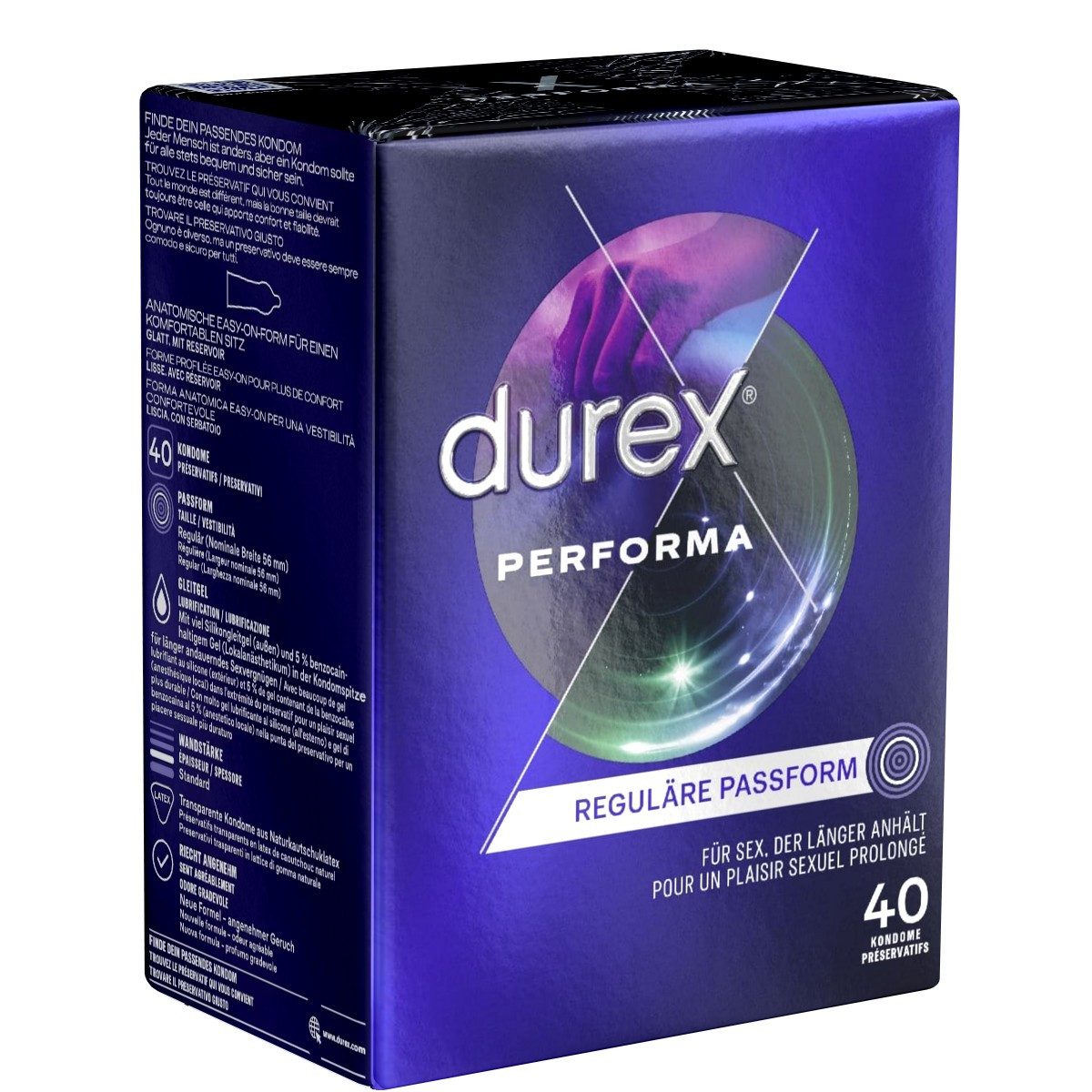 durex Kondome Performa Vorratspack, 40 St., Mit 5% benzocainhaltigem Gel
