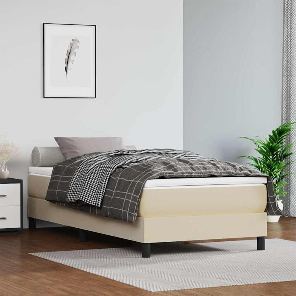 Taschenfederkernmatratze vidaXL Taschenfederkernmatratze Mittel Creme 80x200x20 cm Kunstleder, vidaXL