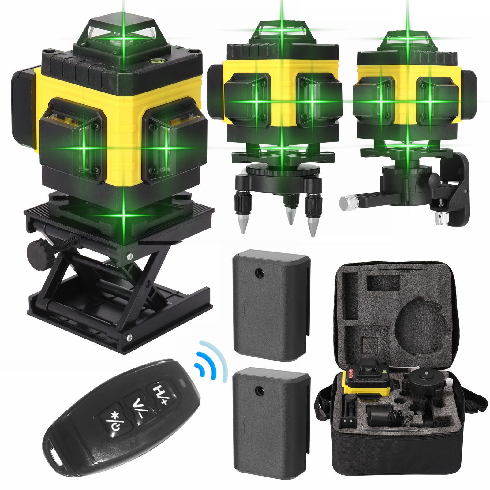 GARRYFIZH Laserwasserwaage Kreuzlinienlaser 16 Linien Laser Wasserwaage Selbstnivellierend, (Automatische Nivellierung), Hohe Empfindlichkeit Hohe Präzision LCD-Display