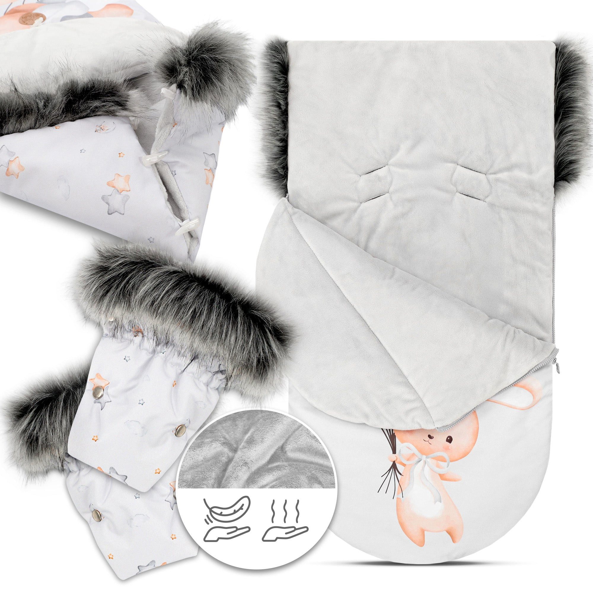 Totsy Baby Babyschlafsack Fußsack Kinderwagen Winter 90x45 cm mit Handschuh günstig online kaufen