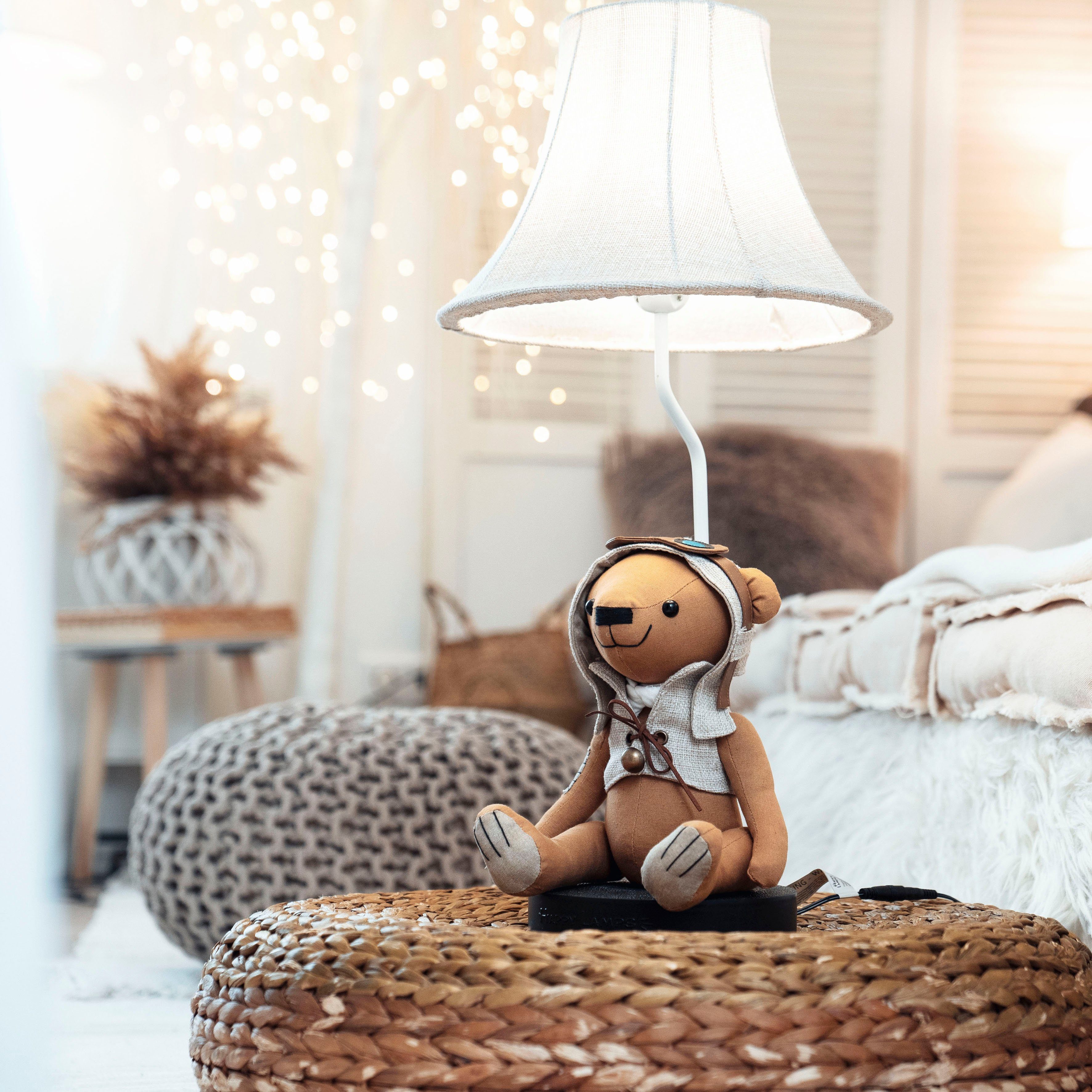 Happy Lamps for smiling eyes LED Tischleuchte Charles der Bär, LED fest integriert, Neutralweiß, Hochwertig, Einzigartig, Tiermotiv