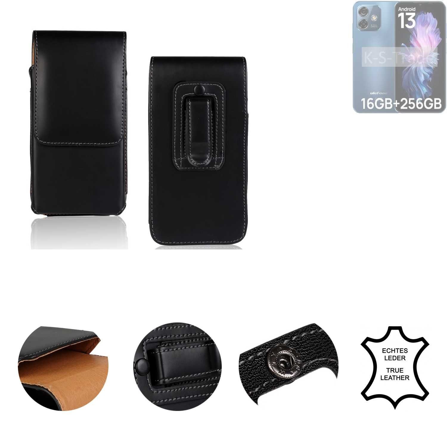 K-S-Trade Handyhülle für Ulefone Note 16 Pro, Holster Gürteltasche Handy Hülle Schutzhülle Handyhülle Leder