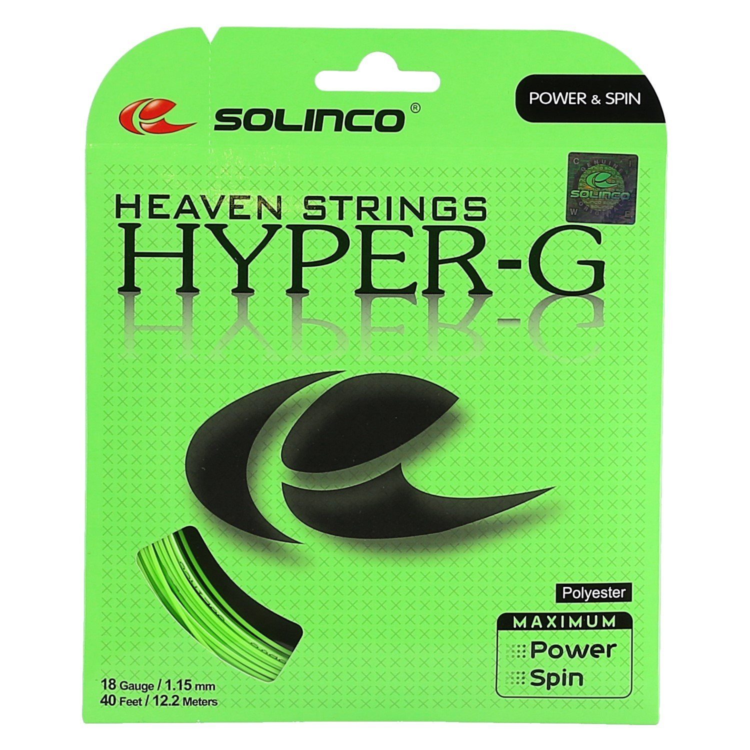 Tennissaite Hyper G (Haltbarkeit+Power) grün 12m Set