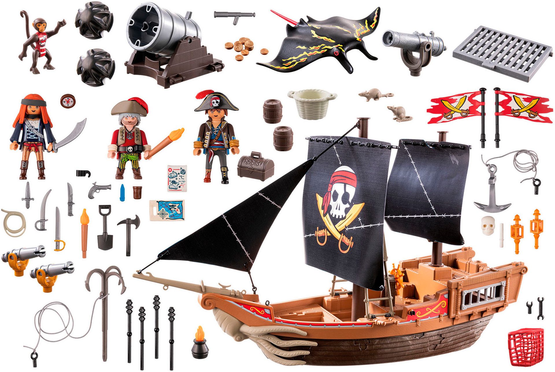 Playmobil® Großes Piratenschiff (71530), Pirates Konstruktions-Spielset, (1 günstig online kaufen