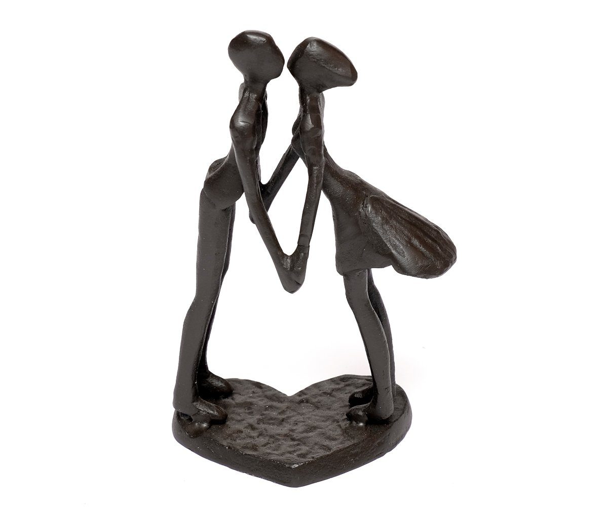 Brillibrum Dekofigur Ausdrucksstarke Skulptur aus Gusseisen kleine  Liebespaar Figur Geschenk zur Hochzeit Love Couple Sculpture Eisenfigur  Dekofigur Liebe Paar