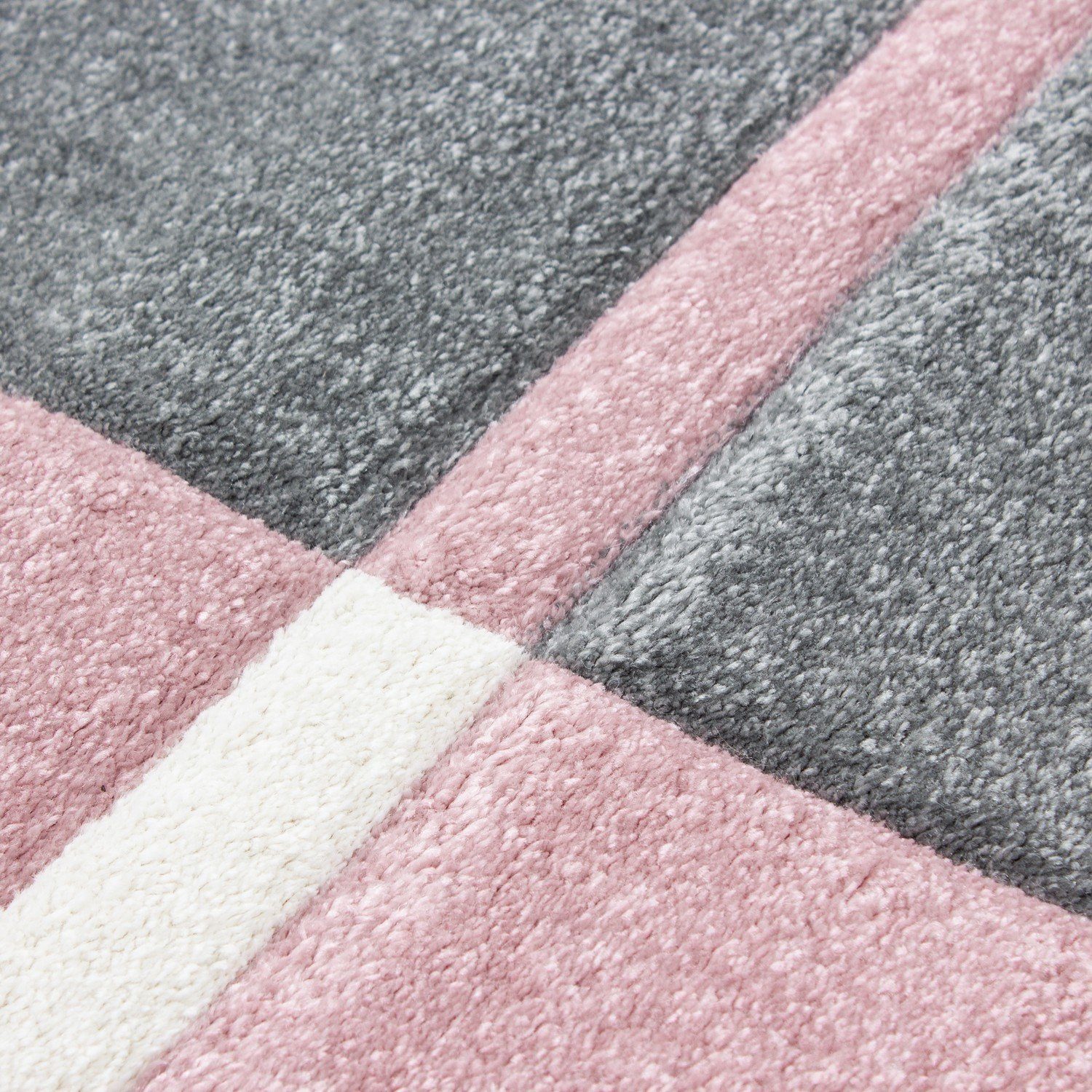 Teppich Kurzflorteppich Designteppich Schlafzimmer Streifenmuster 3D, 7 Höhe: rechteckig, mm, Pink Wohnzimmer Esszimmer Angeycasa