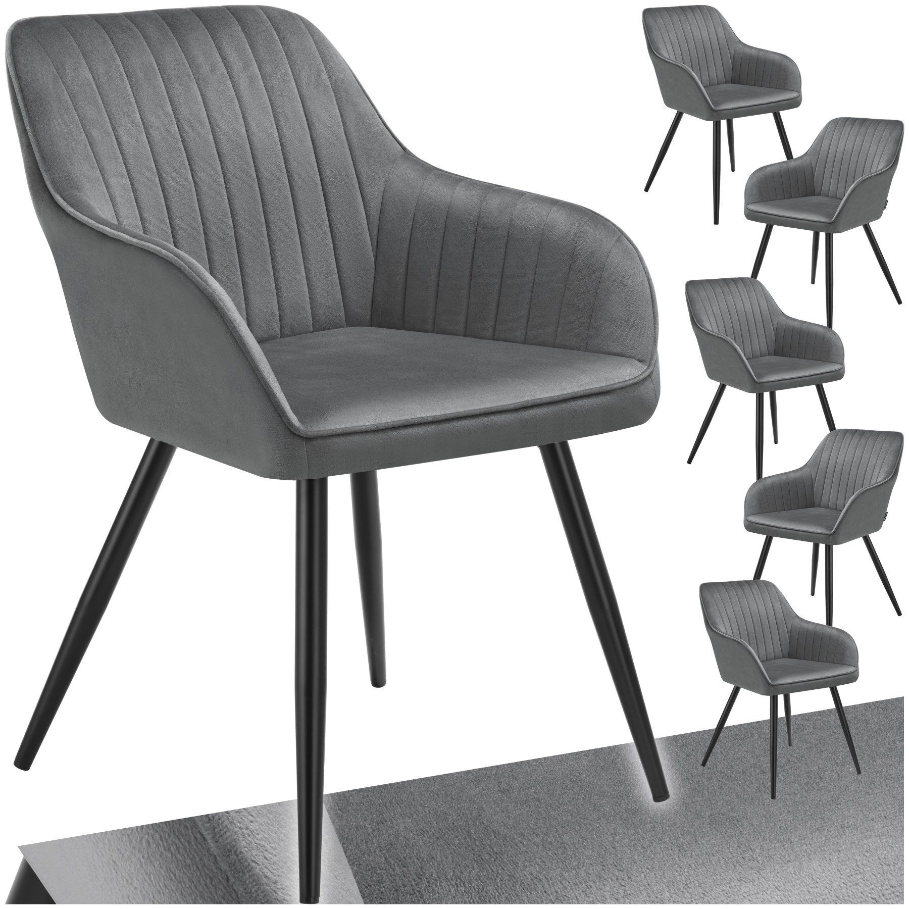 tectake Esszimmerstuhl Marilyn (6er Set, 6 günstig online kaufen