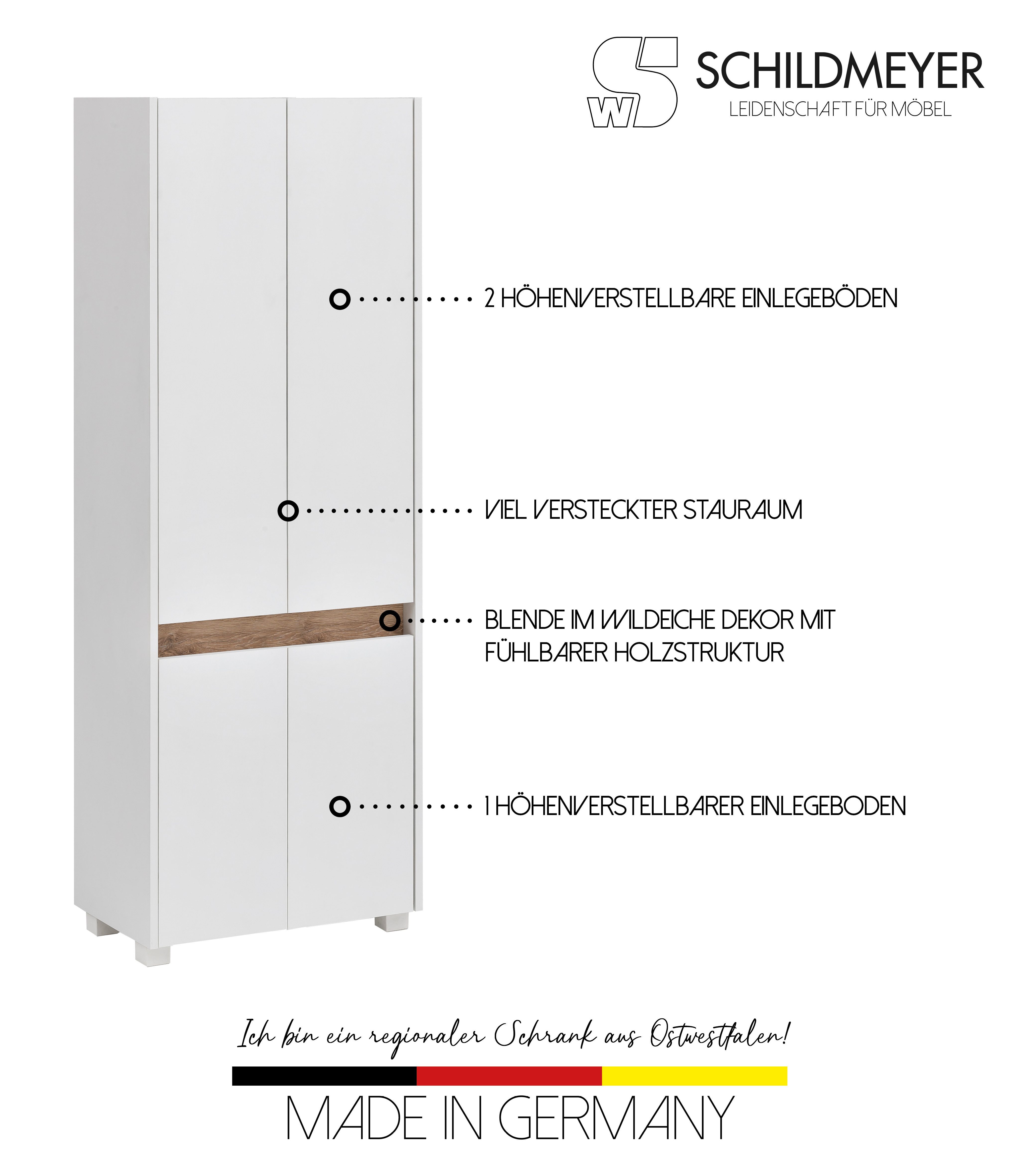 Schildmeyer Hochschrank Cosmo in verschiedenen Farben made in Germany Breit günstig online kaufen