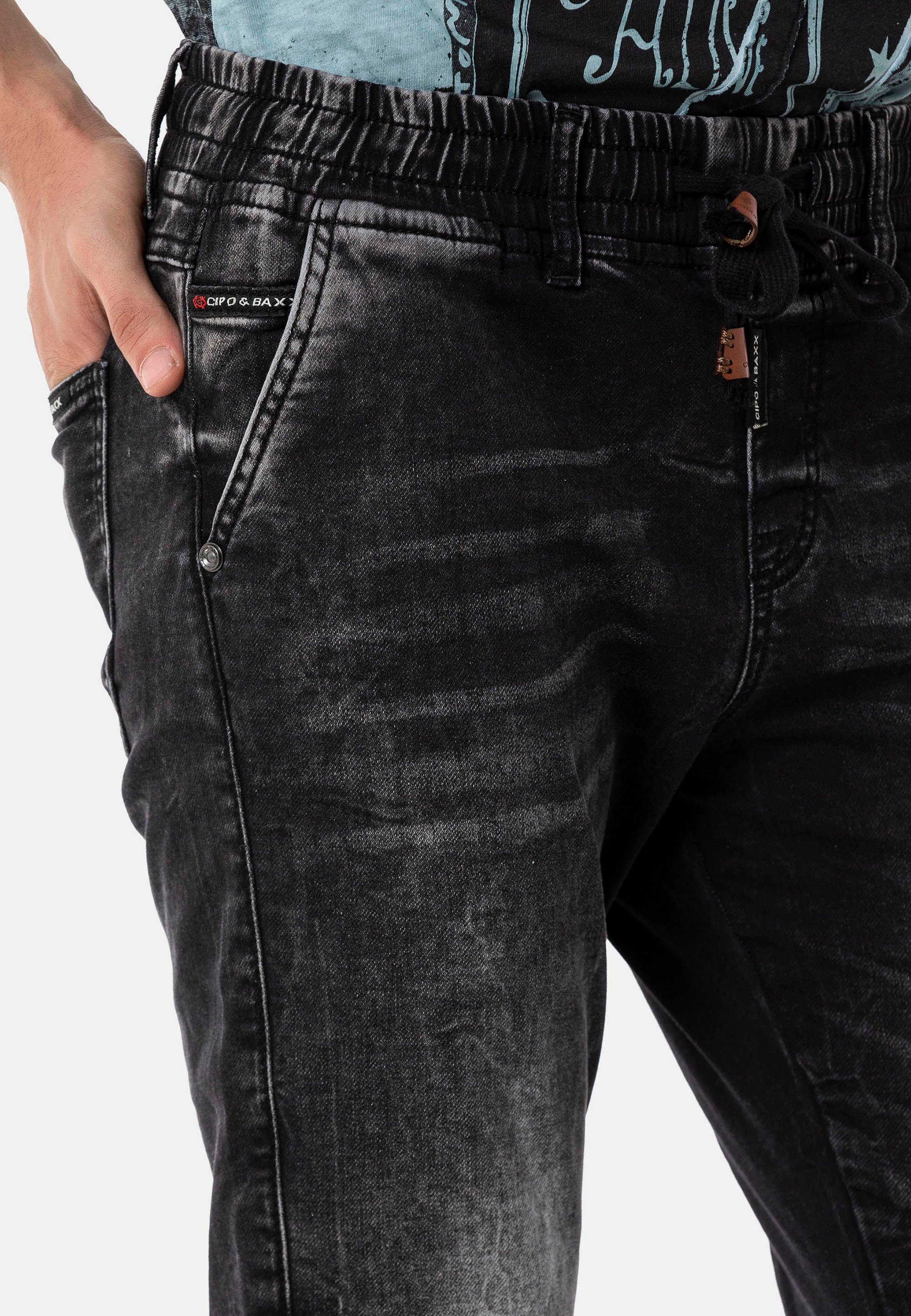 komfortablem mit schwarz & Dehnbund Baxx Cipo Jeans Bequeme