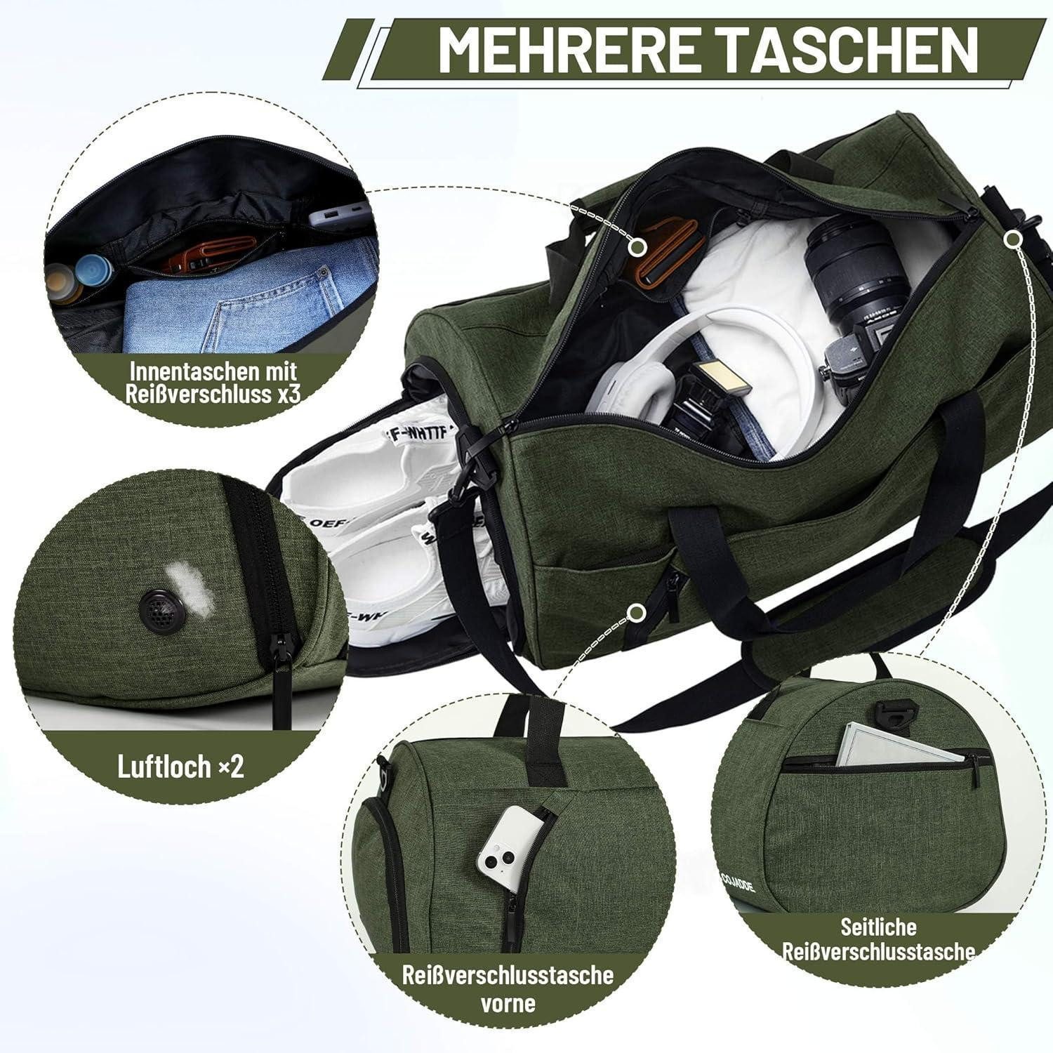 LuxusKollektion Sporttasche Sporttasche Duffel Bag mit Schuh- & Nassfach, wasserdicht, 25L