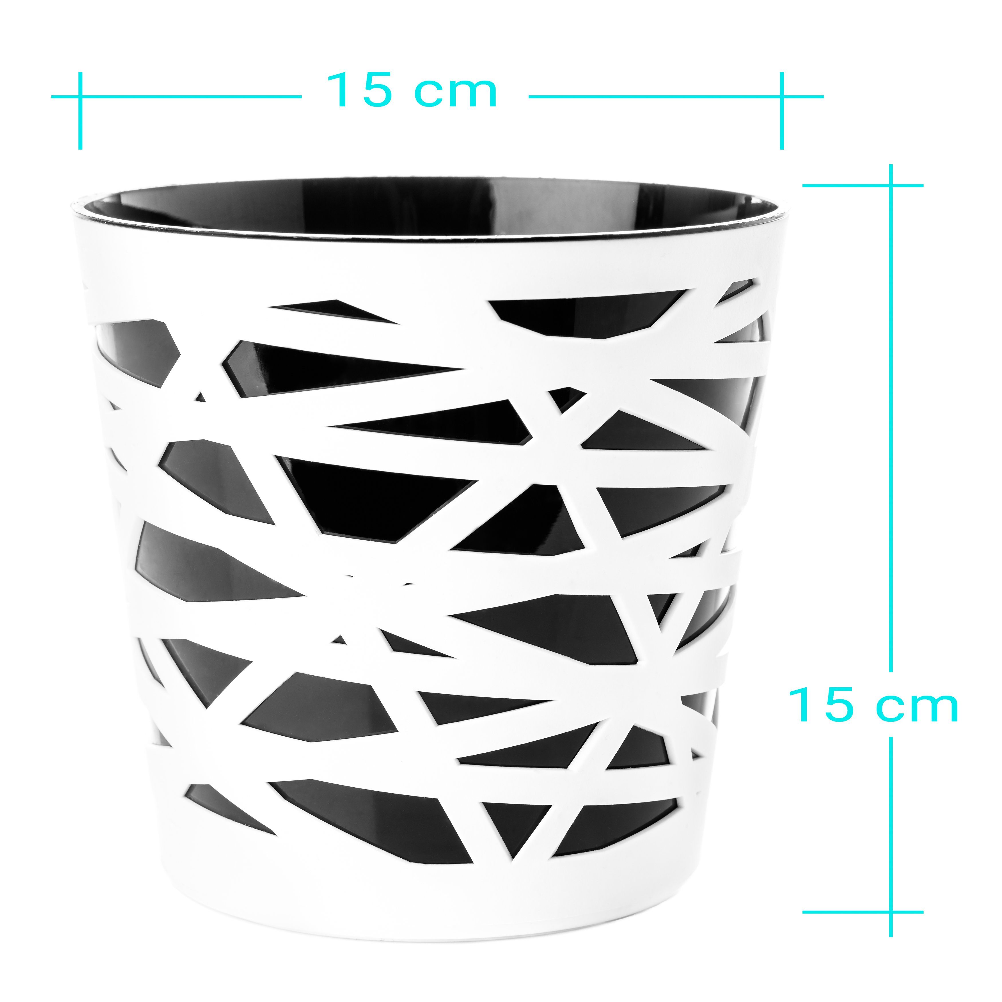 Centi Übertopf Blumentopf Übertopf, 2 in 1, mit herausnehmbarem Einsatz (Spar Set, 4 St., 4er Set), 3D Optik