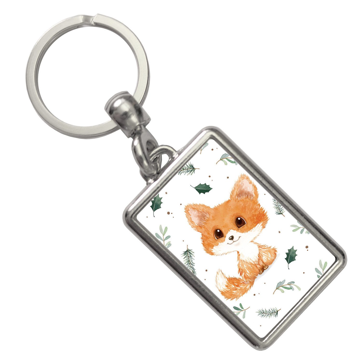 speecheese Schlüsselanhänger Baby Fuchs Schlüsselanhänger im Aquarell-Stil