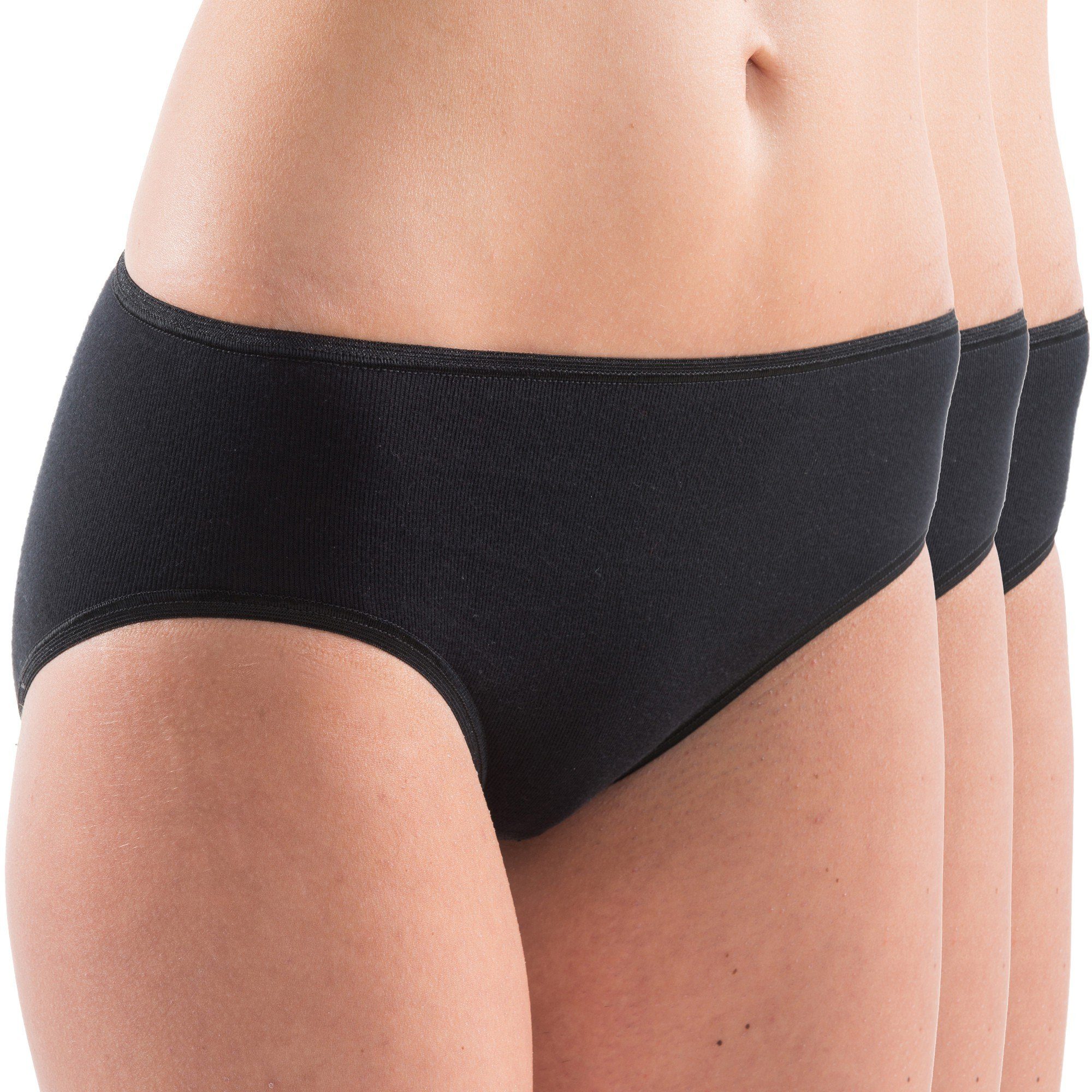 HERMKO Midislip 5031 (Pack, 3er) Jazz-Pant, Baumwolle/Elastan, elast. Abschluss, Feinripp