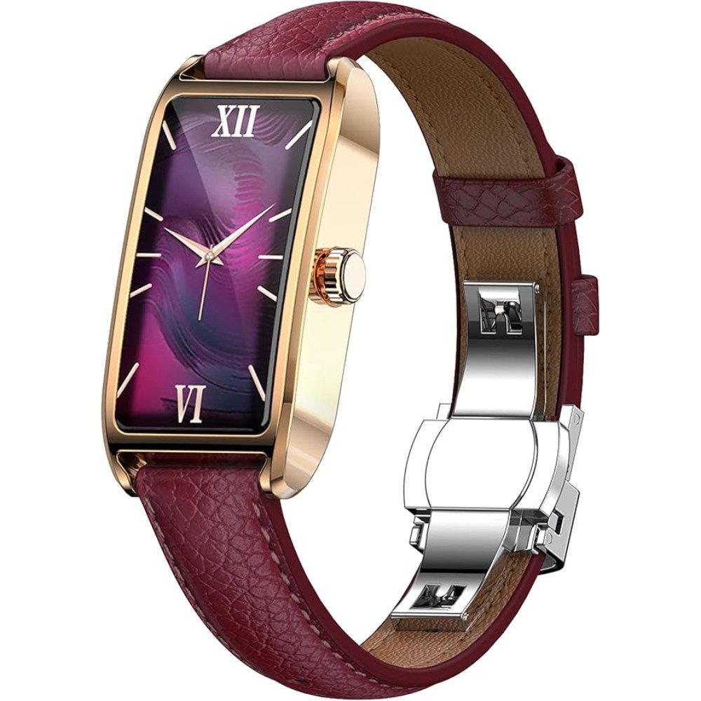 findtime Damen's Elegant Fitnesstracker IP68 Wasserdicht Sportuhr Smartwatch (1,13 Zoll, Android iOS), 1-tlg., mit Schrittzähler Schlafanalyse Menstruationszyklus Pulsuhr Damenuhr