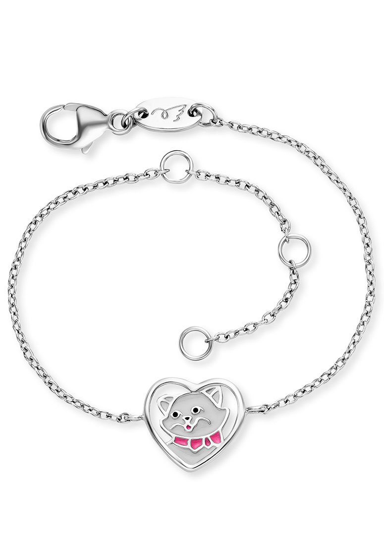 Herzengel Armband Herz mit Katze, HEB-CAT-HEART, Mädchentraum Armband mit  süßem bunten Katzen Symbol