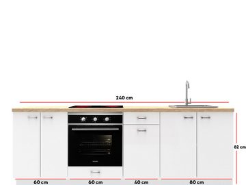 OMILI Unterschrank OLVIT (Küchenzeile, 4-St., Breite 240cm) Front 18mm, SOFTCLOSE