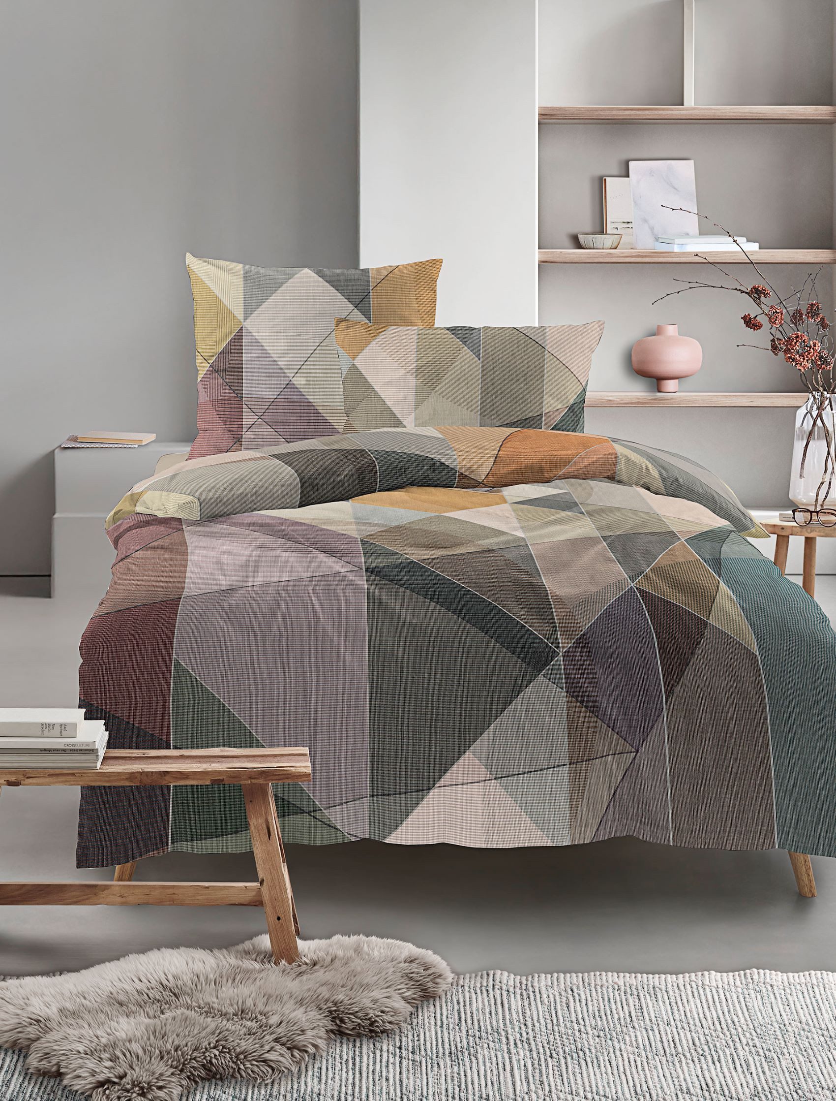 Irisette Bettwäsche Irisette Wave Mako-Satin Bettwäsche 135x200 Karo Rauten günstig online kaufen