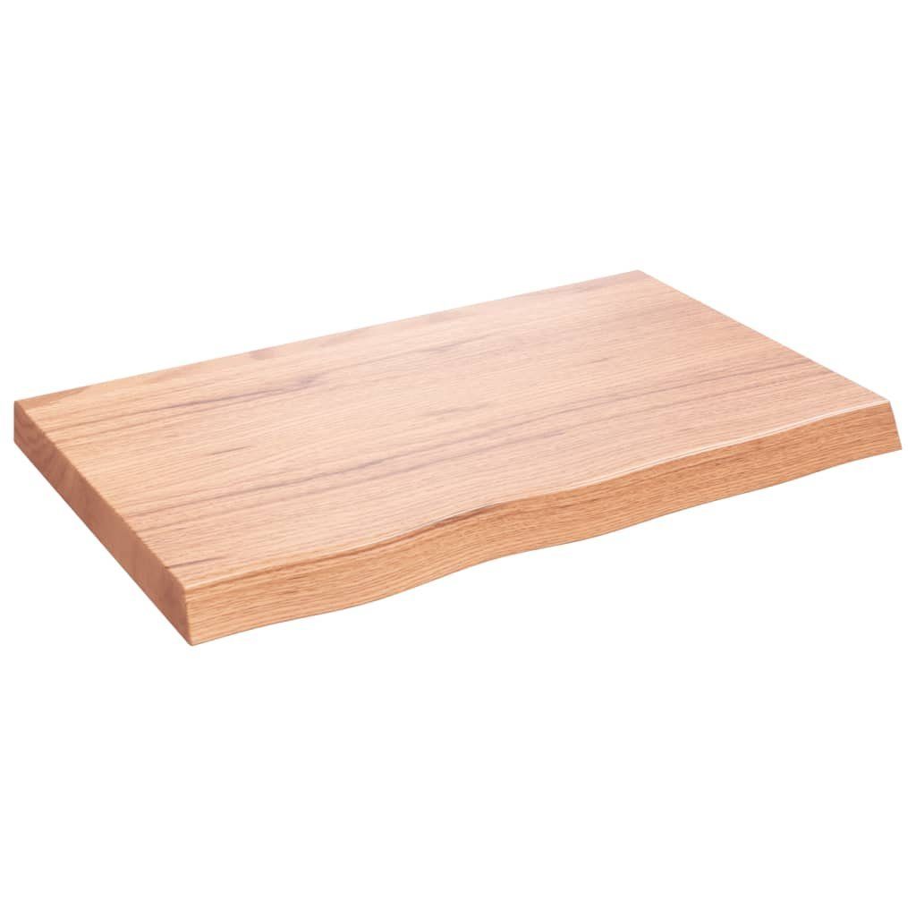 vidaXL Waschtischplatte Waschtischplatte Hellbraun 80x50x(2-6) cm Massivholz Behandelt