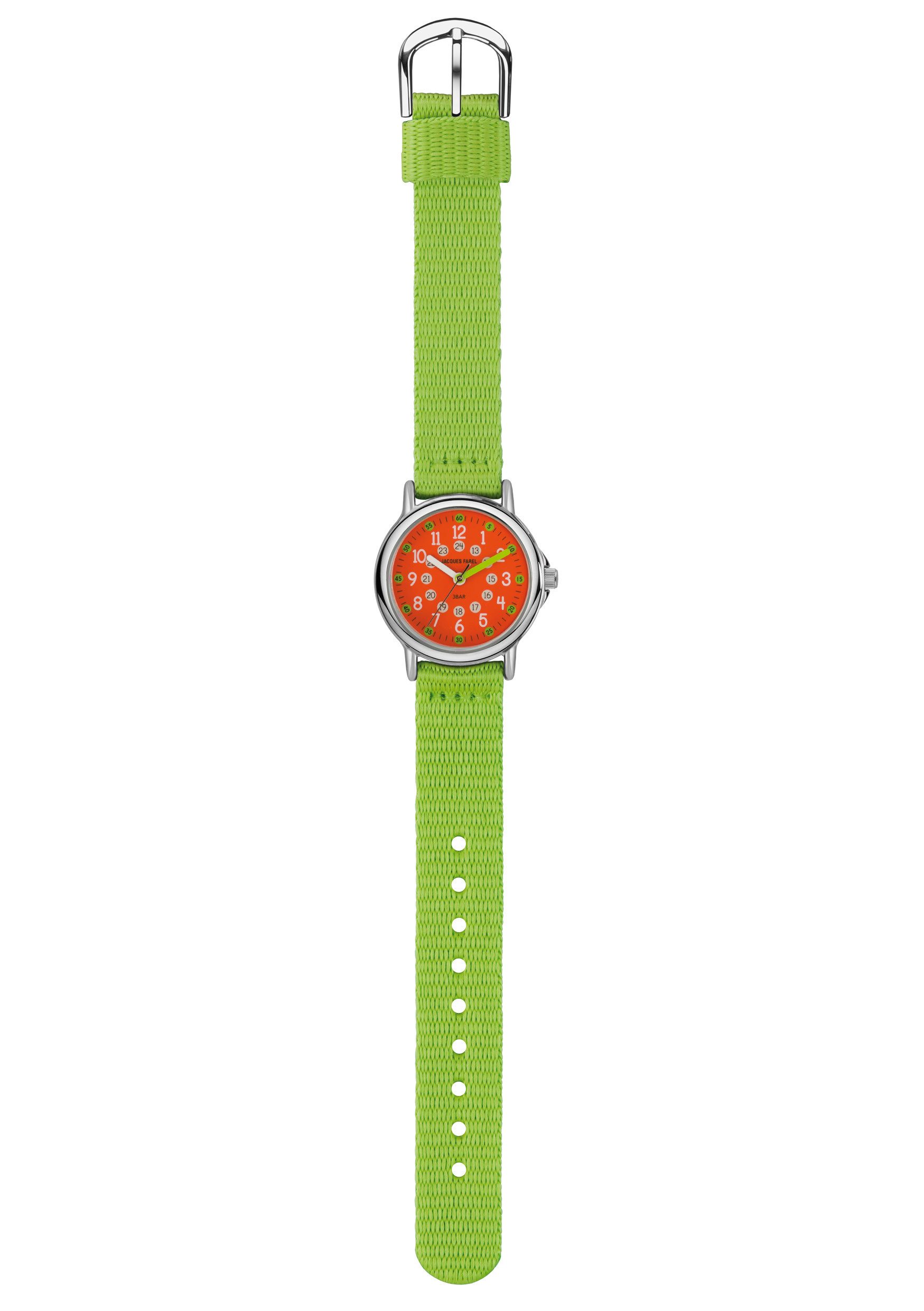 Jacques Farel Quarzuhr KCF Kinder Armbanduhr Textilband, analog Kinderuhr Lernuhr deutlich Schulanfang Geschenkidee Ø 28 mm – Bild 2 von 5