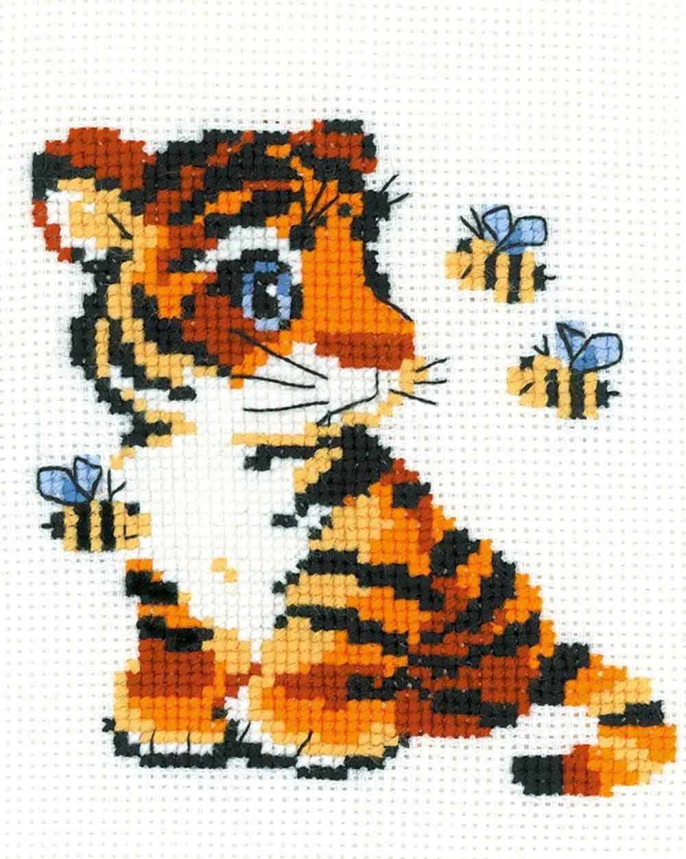 Riolis Kreativset Riolis Stickbildset Kreuzstich "Tiger", Zählmuster, (embroidery kit by Marussia)