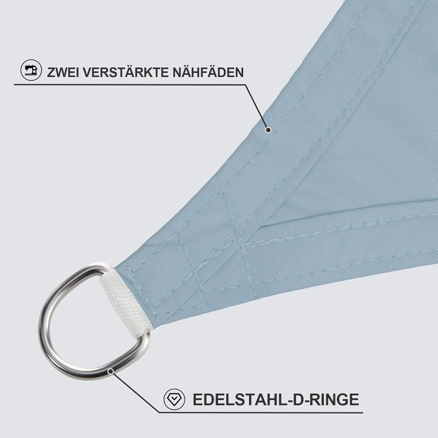 LuxusKollektion Sonnensegel Sonnensegel Dreieckig Wasserdicht 5x5x7m UV Schutz 5x5x7 Graublau