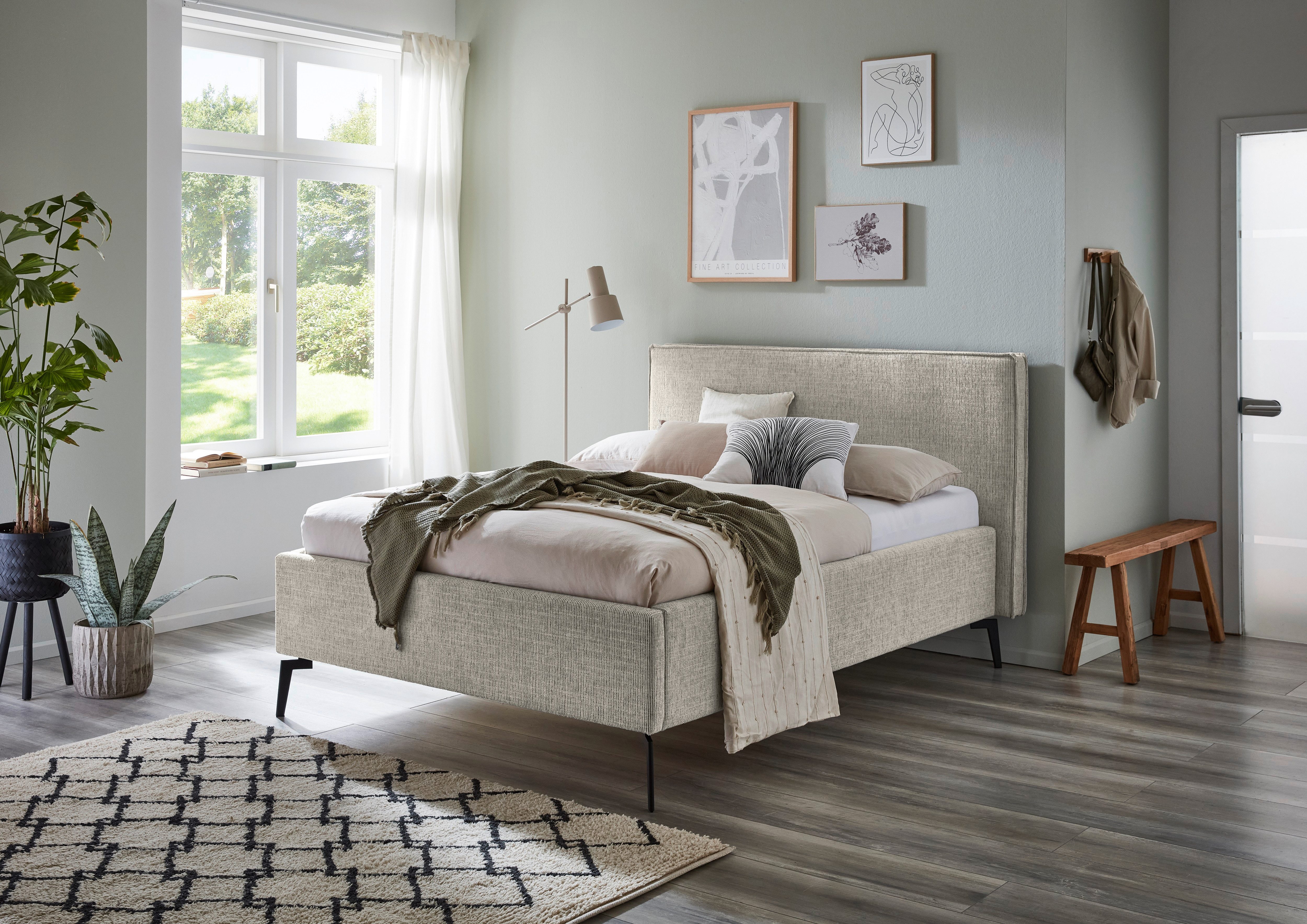 meise.möbel Polsterbett Riva II, mit schwarzen Metallfüßen, wahlweise mit Bettkasten